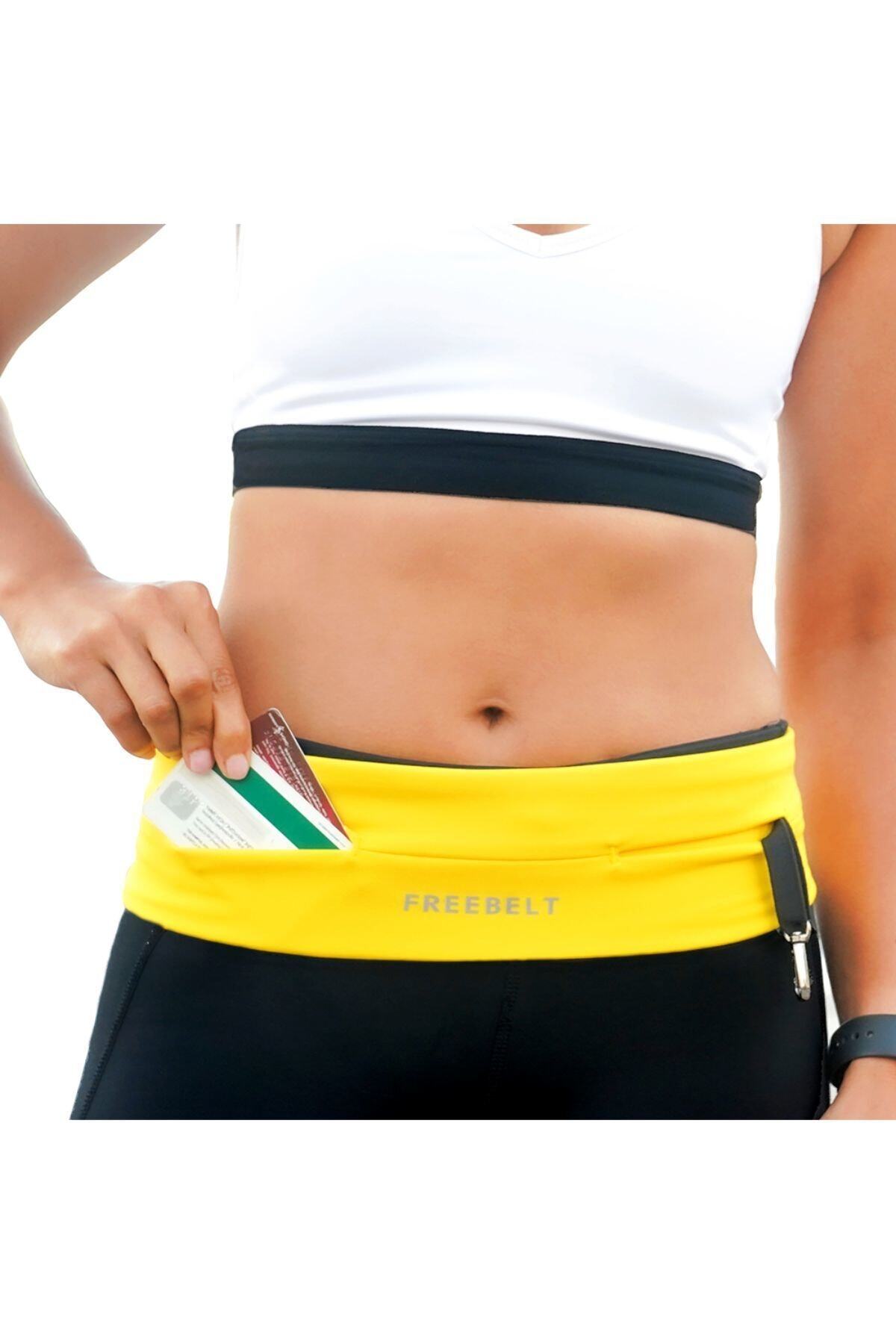 Freebelt Sarı Yeni Nesil Spor Bel Çantası Koşu Ve Fitness Kemeri görsel 6