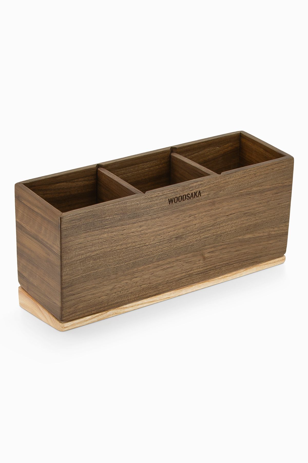 Woodsaka-Meru Adjustable Three-Section Curved Pen Holder - Walnut and Ash Set 2