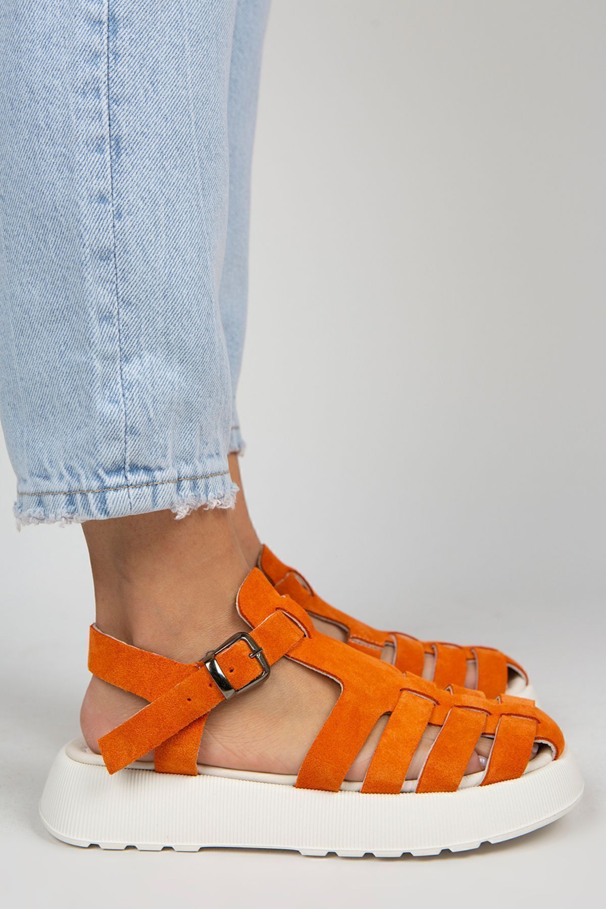 صندل زنانه نارنجی Manijero | MNJ.034 اورجینال - تصویر 2