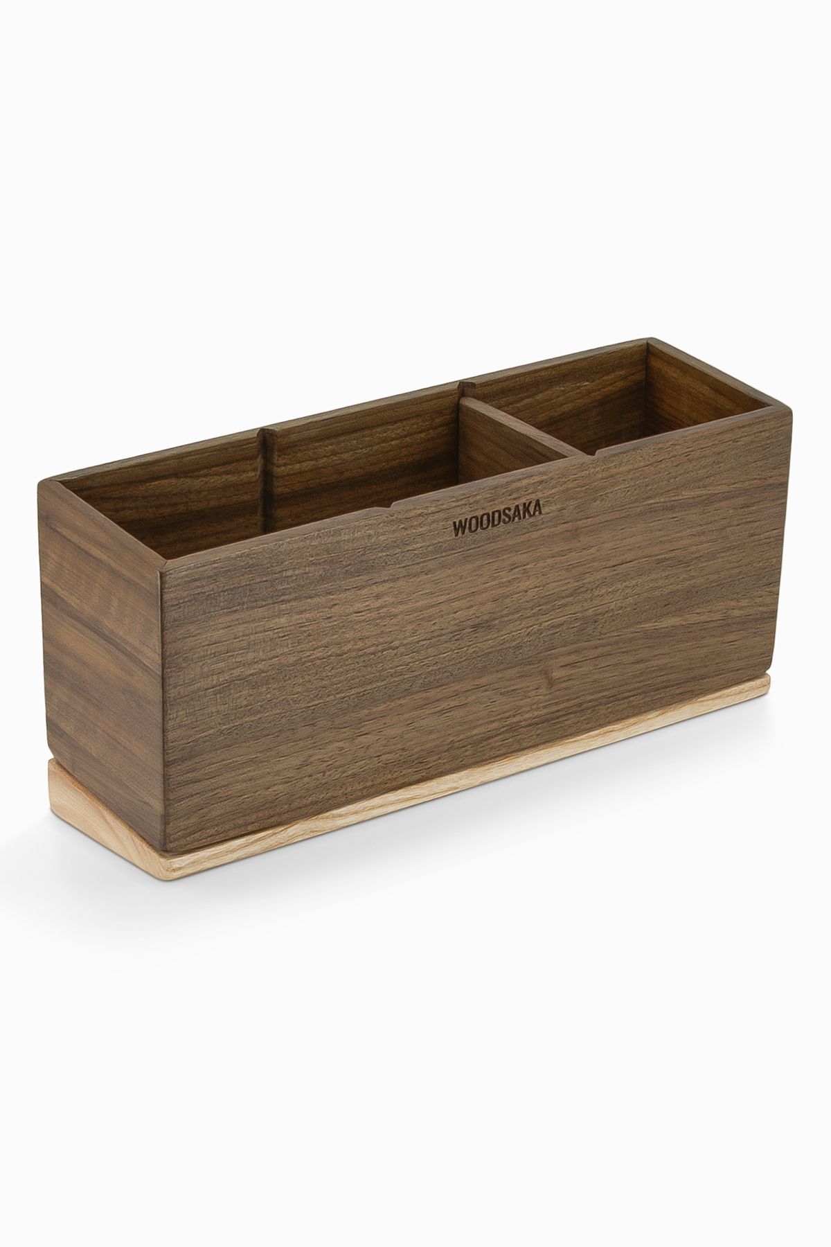 Woodsaka-Meru Adjustable Three-Section Curved Pen Holder - Walnut and Ash Set 5