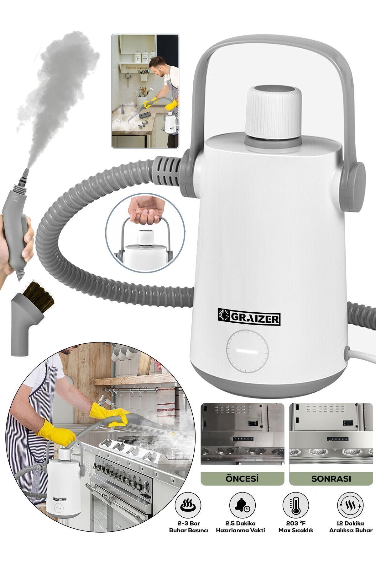 Alman EasyFix Series Profesyonel Buharlı Temizleyici Buharlı Temizlik Makinesi