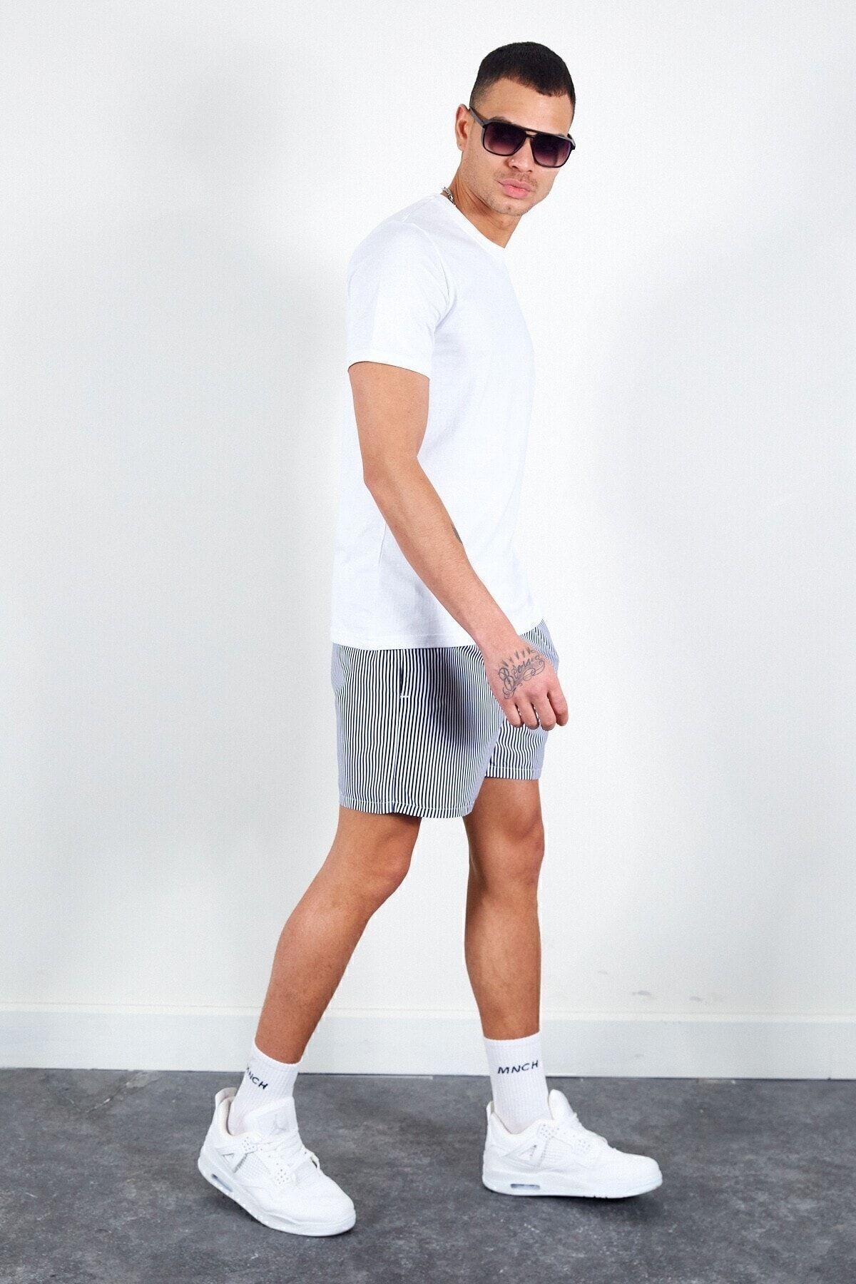 Toptan | Saks Gofreli Erkek Şort| Mes650453-01