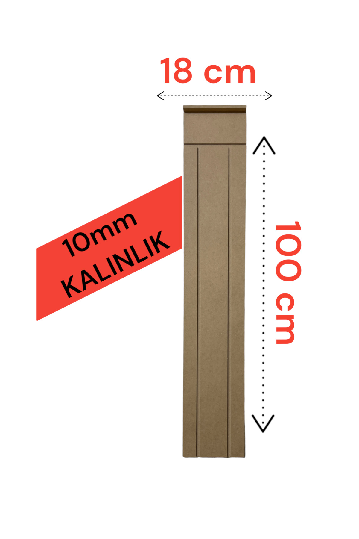 Decorative Wall Panel ( 18 X 100 Cm ) Paintable Wood 10 Mm Raw Mdf Wall Panel
