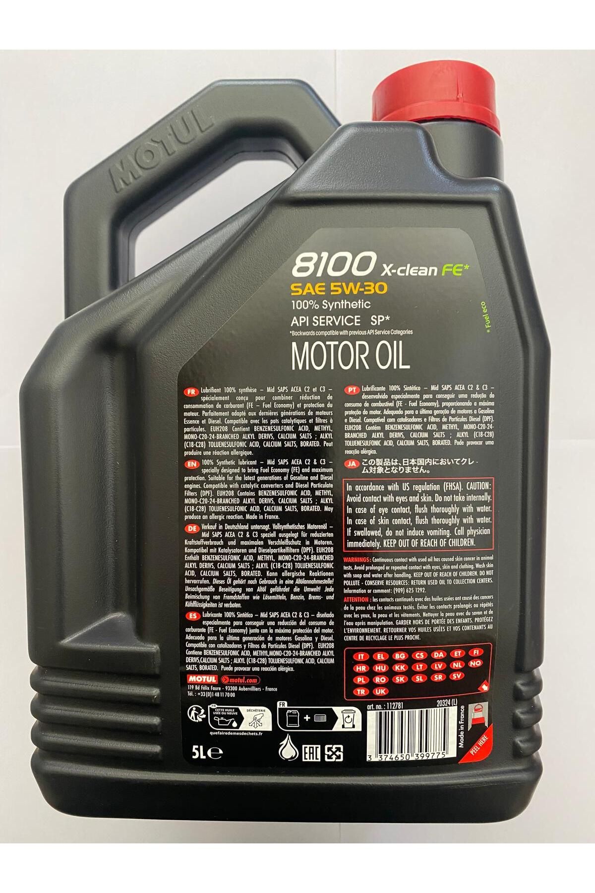Motul 8100 X-clean FE 5W-30 C2,C3 RN17 ,PSA B71 2290 Motor Yağı 5L Ü.Y ...