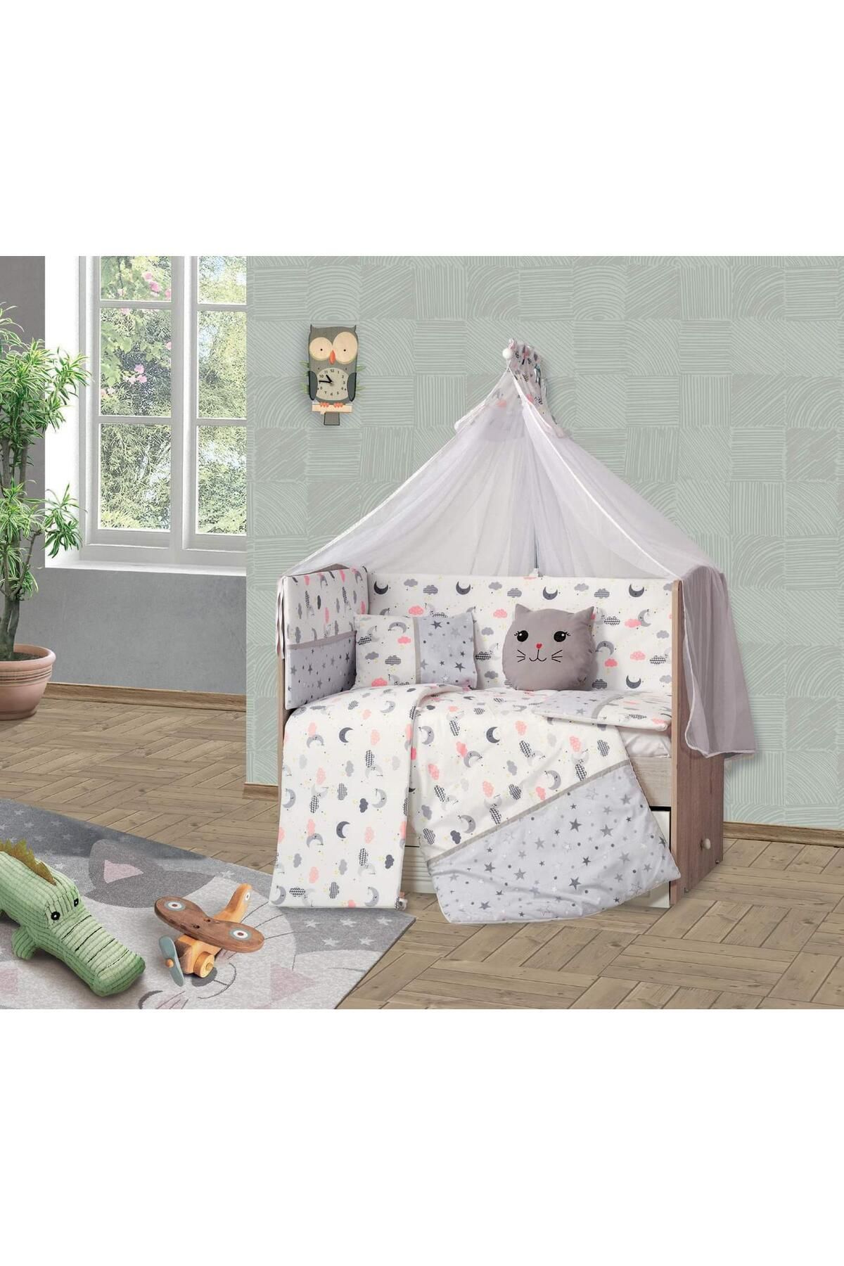 Tugu Home&baby Hilal Pamuklu 9 Parça 70x130 Cm Beşik Uyku Seti,bebek Uyku Takımı,anne Set