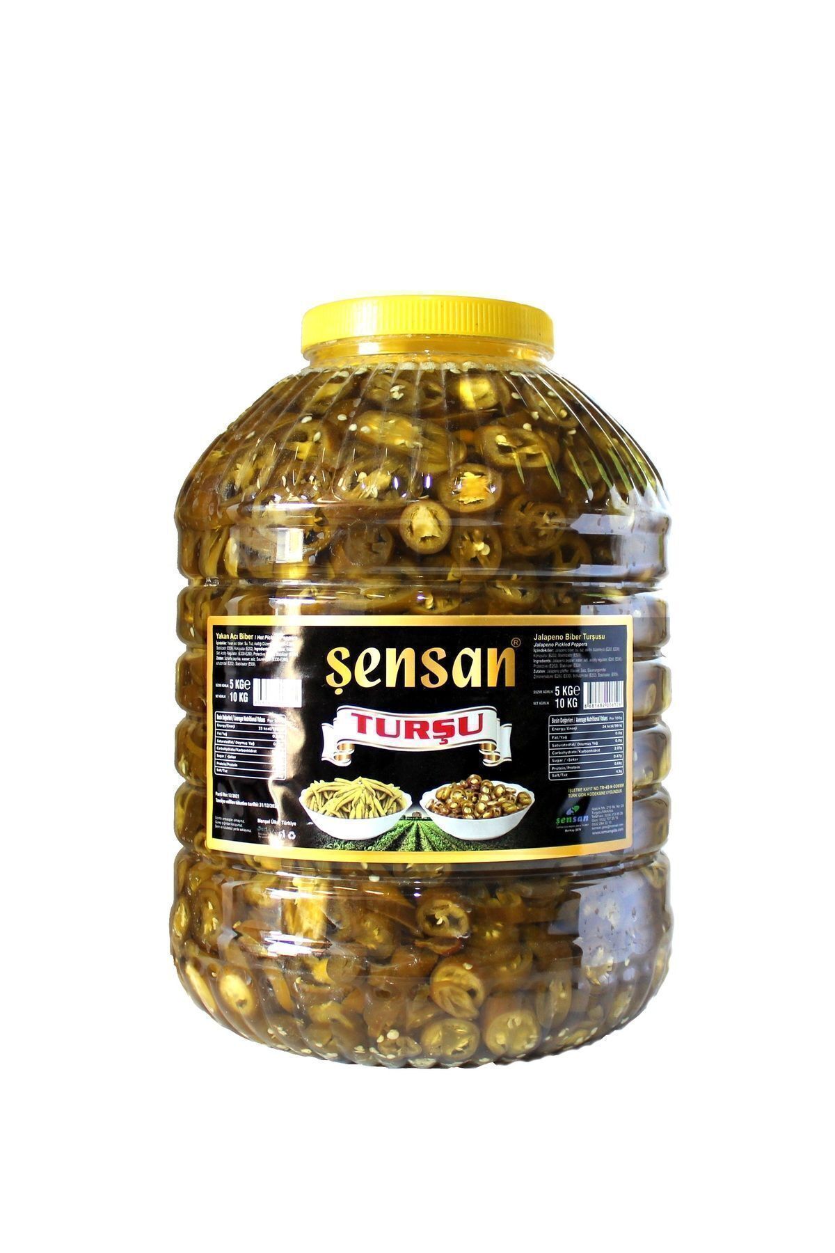 şensan Jalapeno Biber Turşu 10 Lt Pet (SÜZME 5 KG)