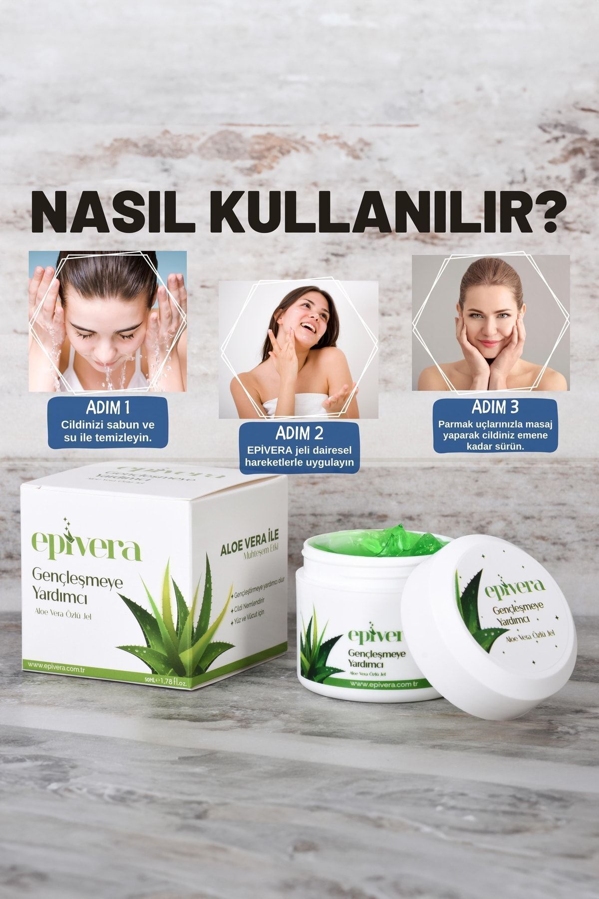 EPİVERA-Aloe Vera Extract - Anti-aging Moisturizing Face Cream, Anti Wrinkle 4