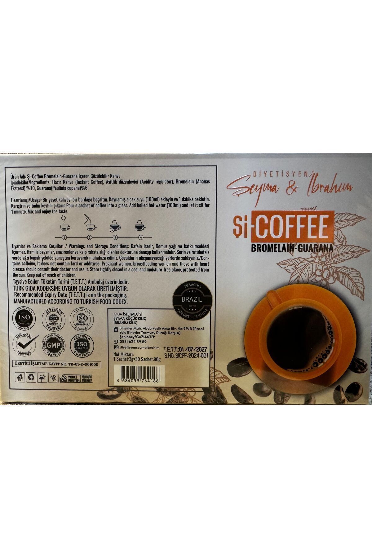 DİYETİSYEN ŞEYMA İBRAHİM Şi-coffee / Bromelain Ve Guarana Içeren