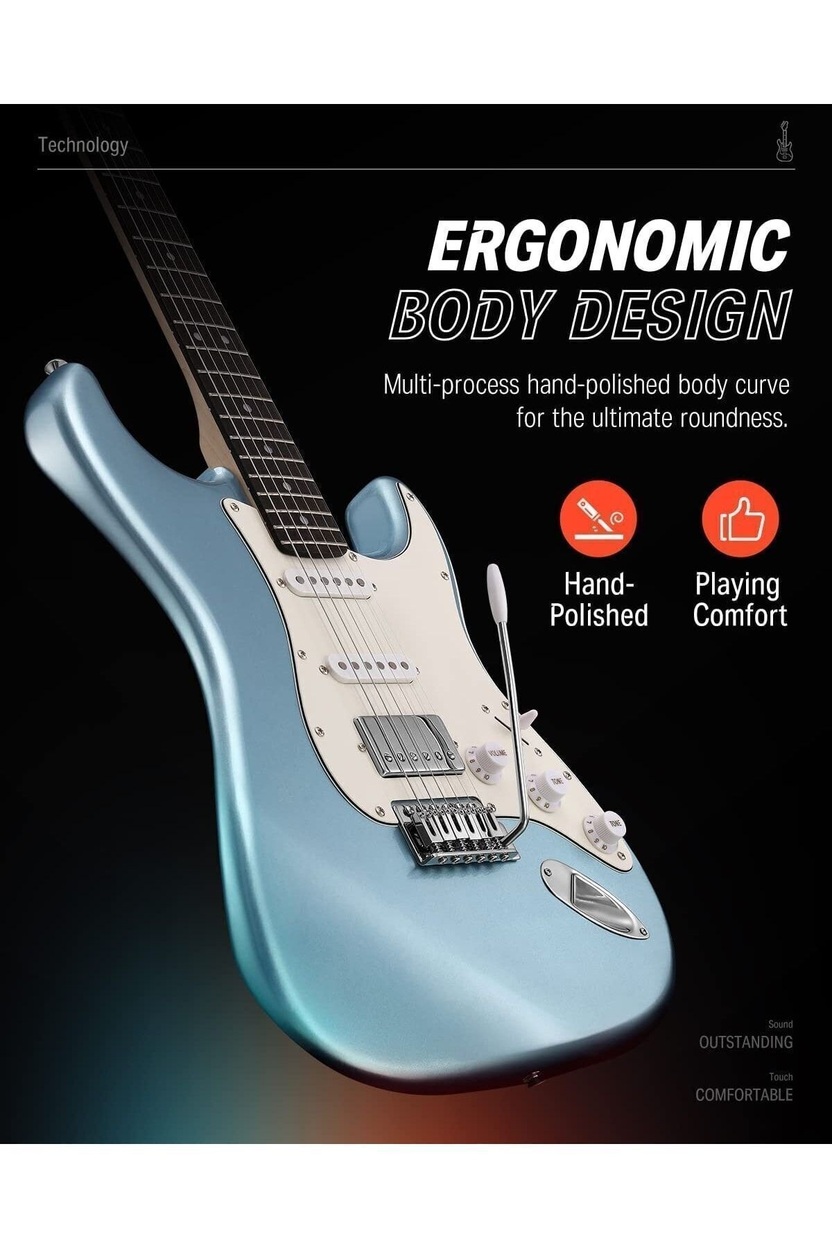 Genel Markalar Donner Dst-152 Full-size St Elektro Gitar Seti