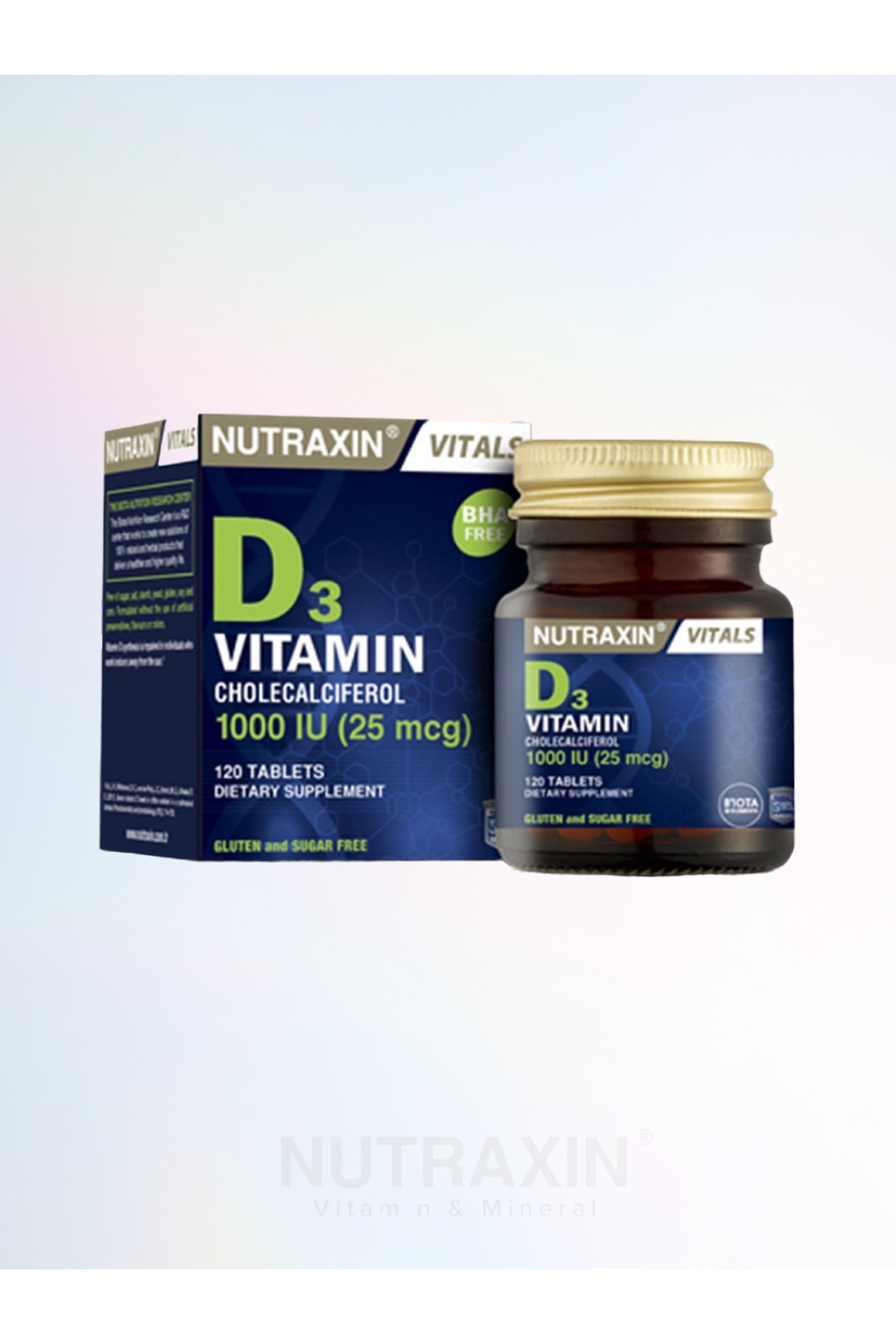 قرص ویتامین Nutraxin D3 1000 IU 120 '&' (ژل پاک کننده صورت 100 میلی لیتر) اورجینال - تصویر 1