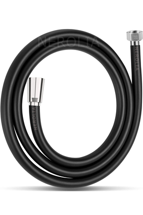 NEROLIA 150cm Siyah Pvc Banyo Hortumu - Yüksek Basınçlı - Paslanmaz - Patlamaz