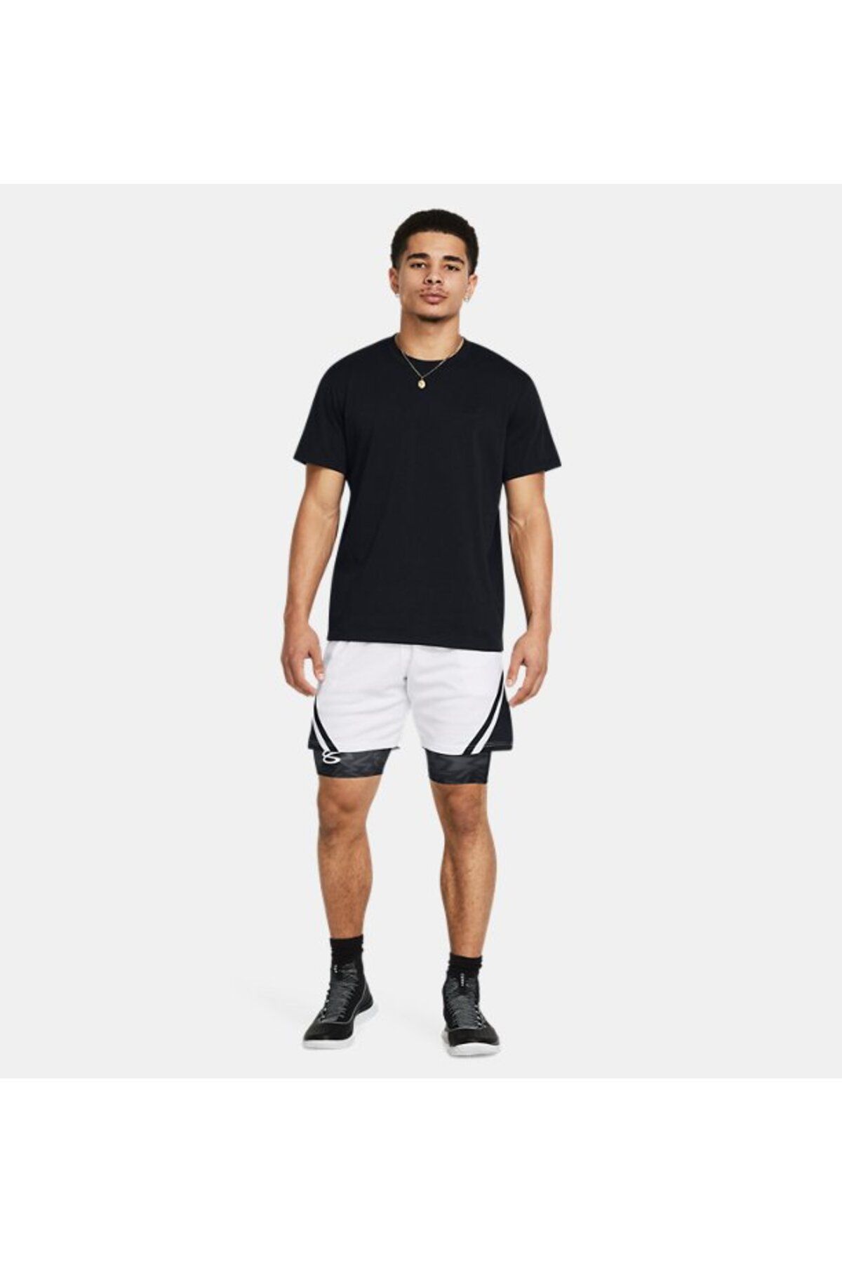 لگ ورزشی مشکی مردانه شورت های چاپی 001 اورجینال Under Armour
