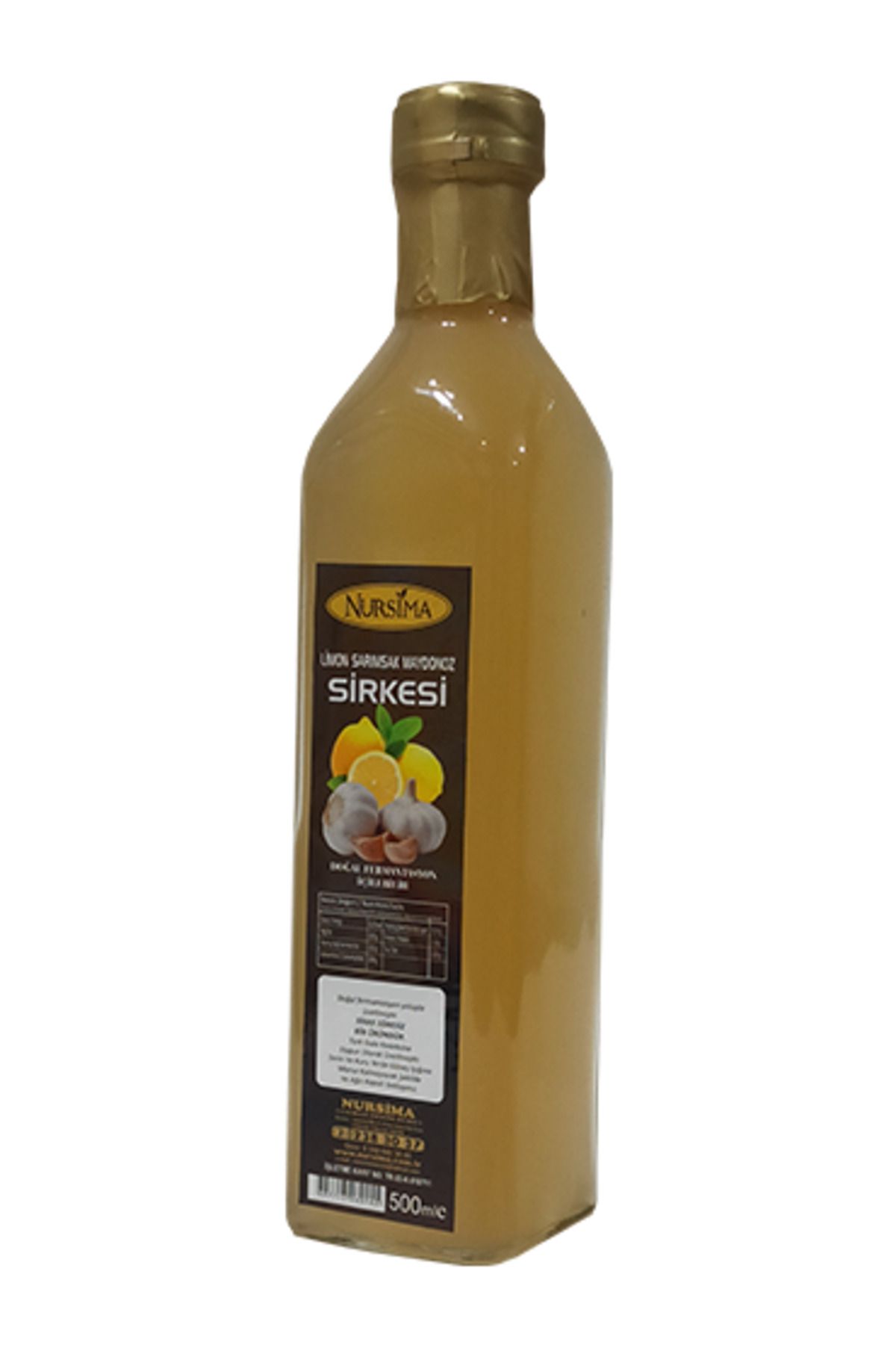 Limon Sarımsak Maydanoz Sirkesi Cam Ambalaj 500 Ml