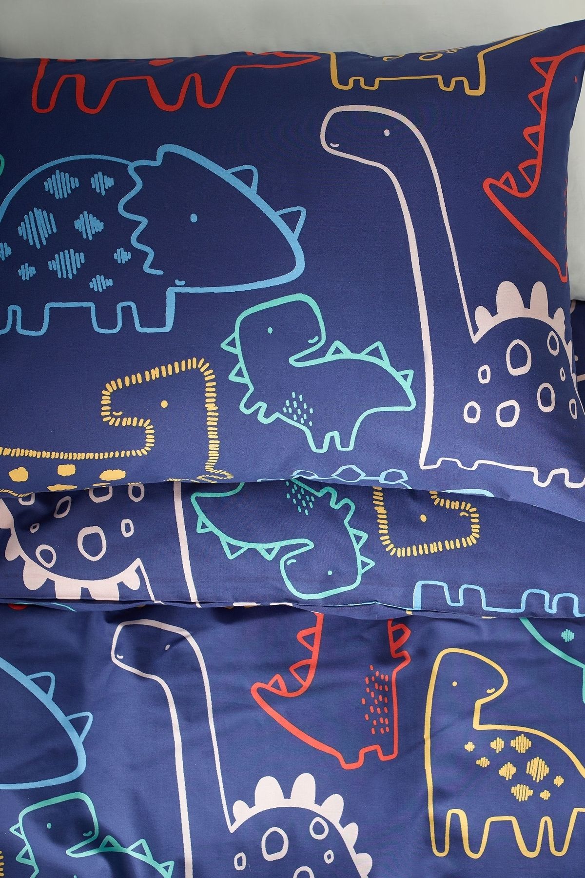 Next Baby-Ecru Navy Blue Dino 2-Piece Duvet Cover Set 4