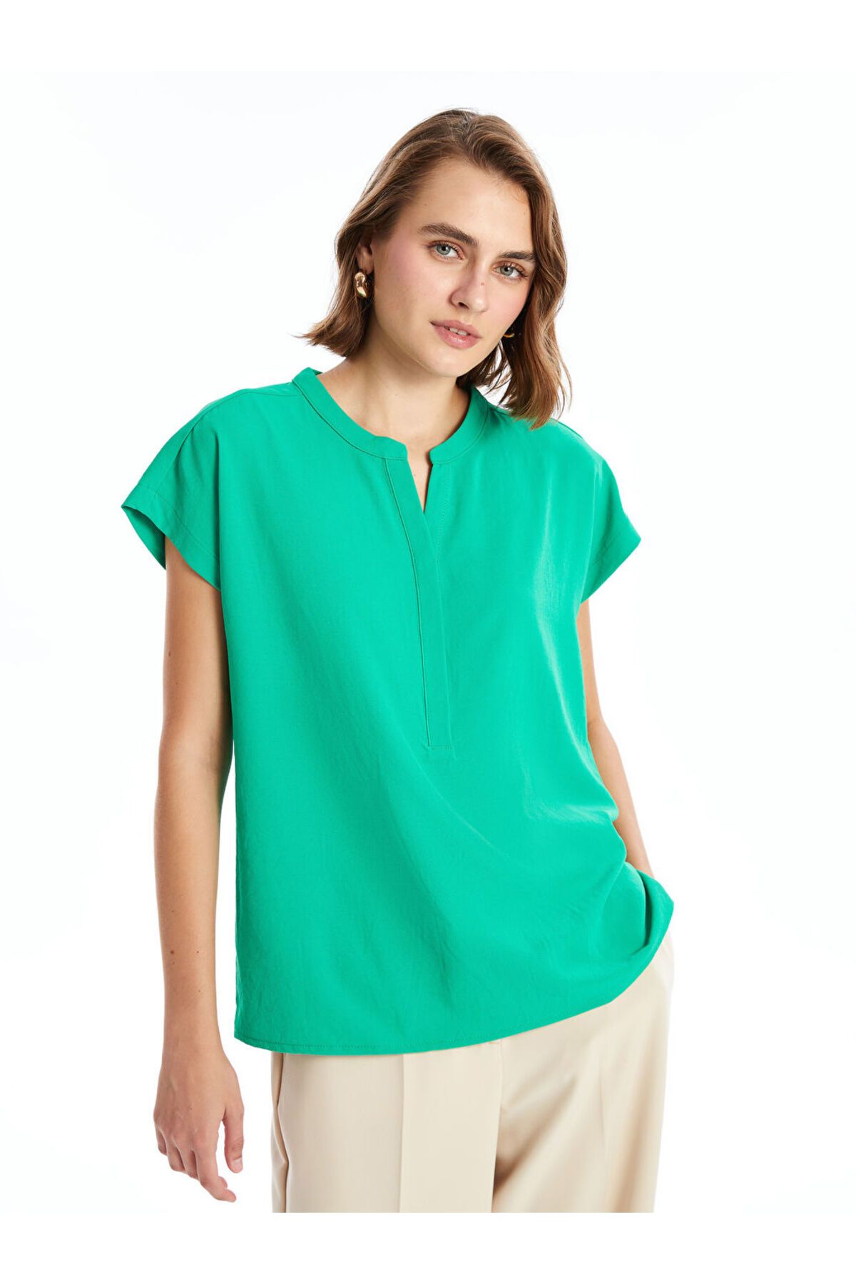 LC Waikiki Bluzka Damska - Projekt Z Kołnierzykiem Typu Leak Collar Kobieta - 42
