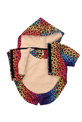 Petperson Rainbow Leopard Köpek Yağmurluğu/montu - Köpek Kıyafeti
