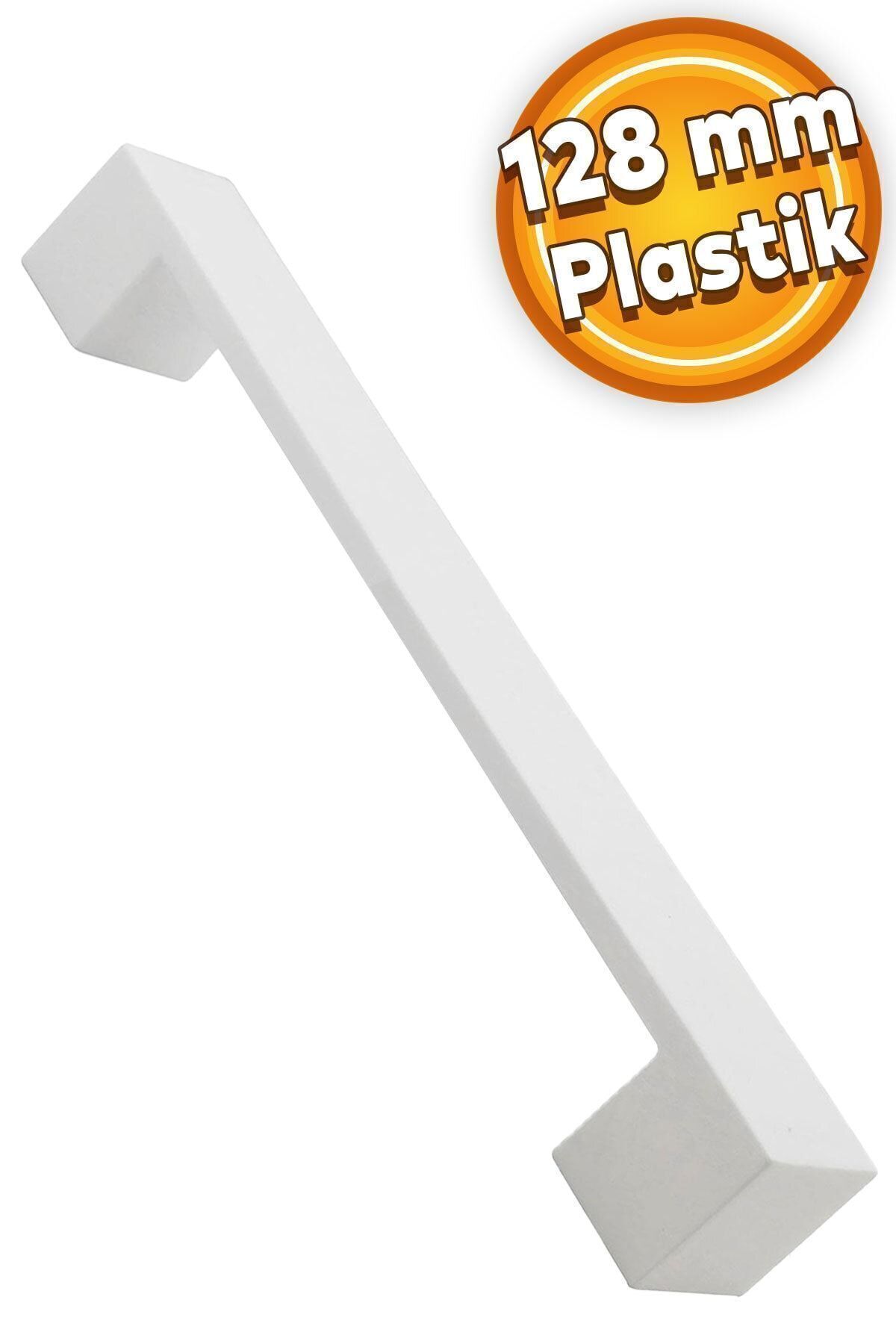 Badem10 (SERT PLASTİK) Cemre 128 Mm Beyaz Mobilya Mutfak Çekmece Dolap Dolabı Kulpu Kulbu Kulpları