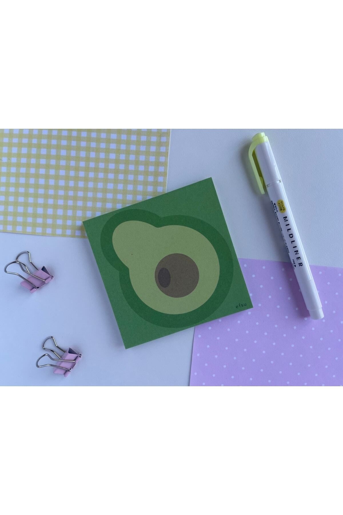 Efsu-10X10 Avocado Patterned Notepad Memopad Notepad Notebook 1