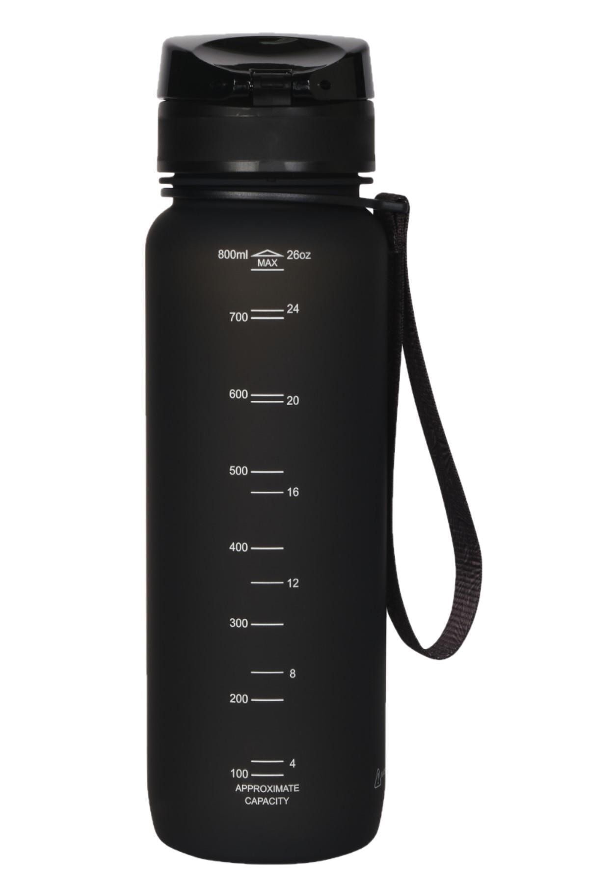 قمقمه ورزشی مشکی اندازه 800 میل آب Tritan جریان BPA بدون بندی بو Uzspace