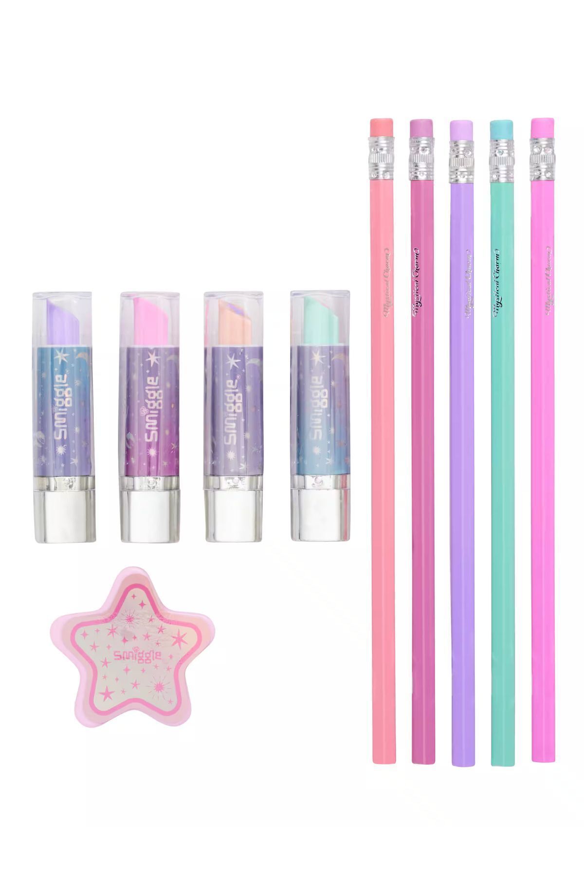 SMIGGLE-Lipstick Look Eraser Pencil Sharpener and Pencil Set 2