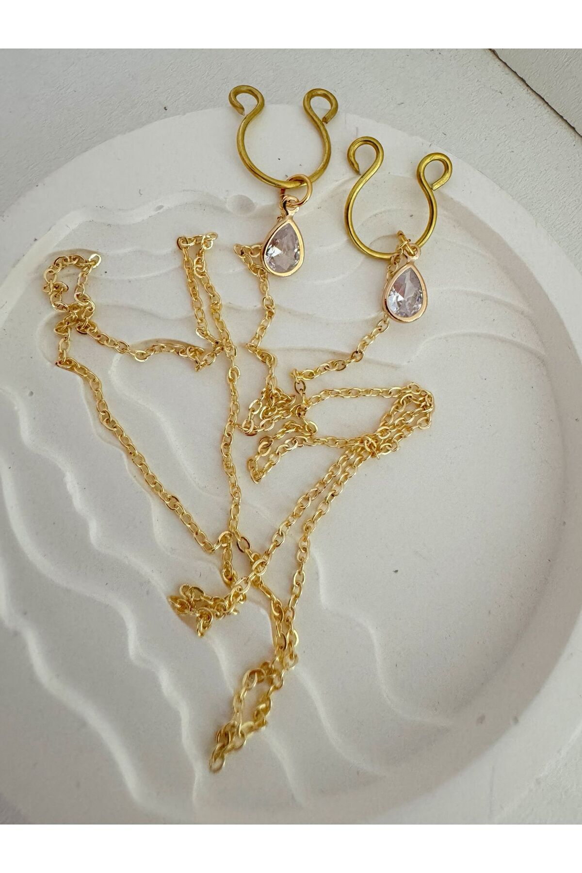 Arescollection delik gerektirmeyen ( deliksiz) zincir bağlantılı sıkıştırmalı nipple meme ucu piercingi görsel 4