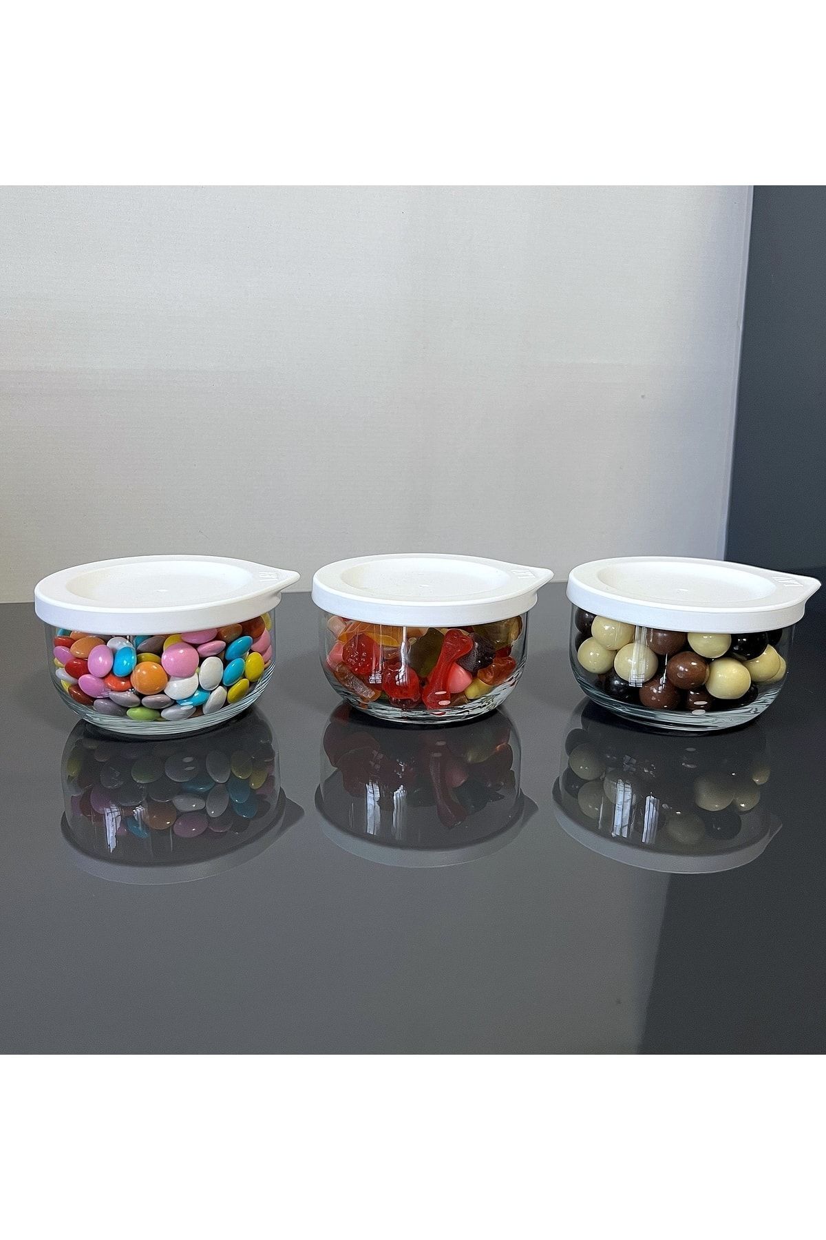 Karçiçeği Home-380 Cc 6-Piece Storage Container Jar Set with Leak-Proof Lids and Labels White 3