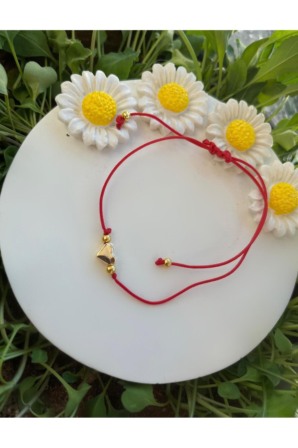 Arescollection-simple elegant anklets with red string adjustable heart 2
