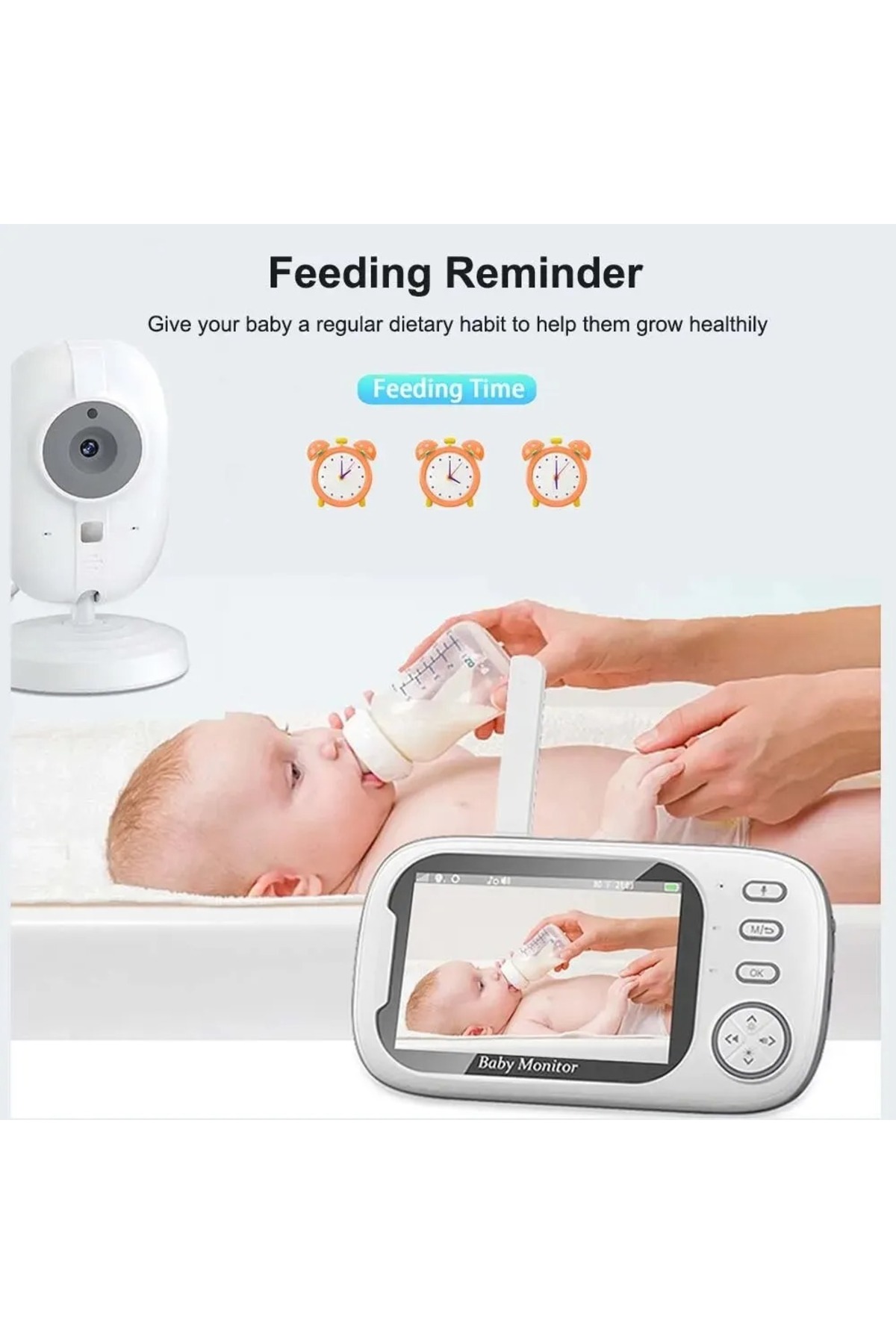 solutions technology Ağlama Uyarılı,Sesli konuşma,8 ninni Telsiz sistemi Lcd Ekranlı Gece Görüşlü Bebek İzleme Cihazı fotoğrafı 6 (önizleme)