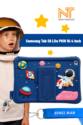 Nezih Case Samsung Tab S6 Lite P610 - P620 10.4 Inch Uyumlu Astronot Temalı A...