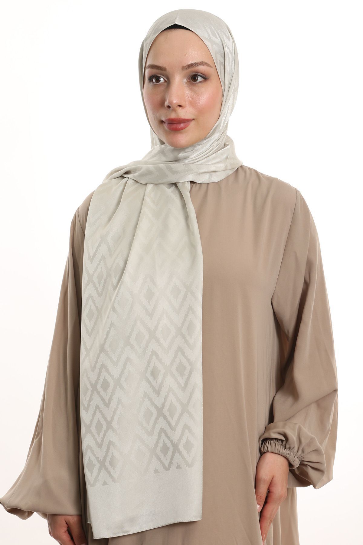 m moon scarf-High Quality Tile Patterned Silky Jacquard Shawl - Imported Fabric and Italian Stitching 3