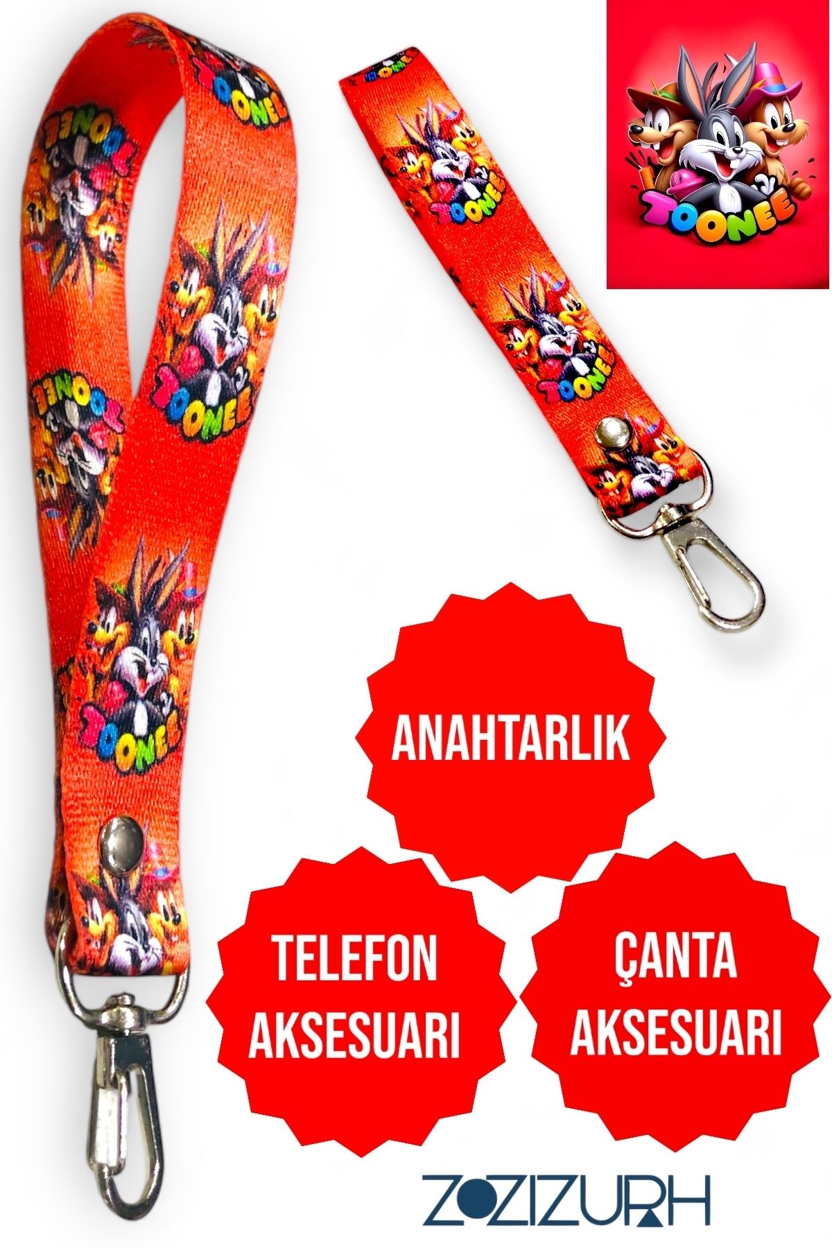 z zizuph-3 Pcs Patterned Keychain-Phone-Bag Accessory Set 2