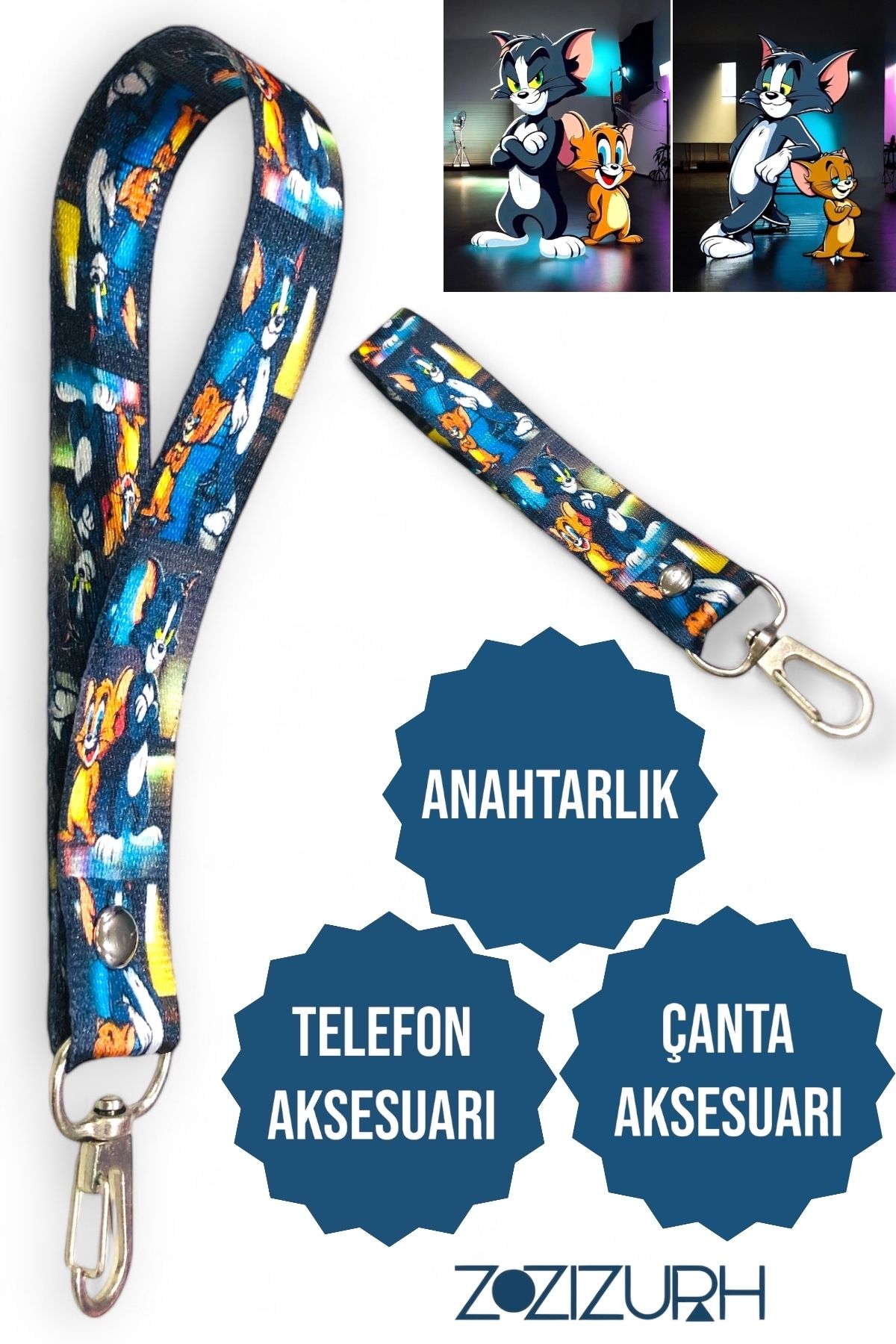 z zizuph-3 Pcs Patterned Keychain-Phone-Bag Accessory Set 4