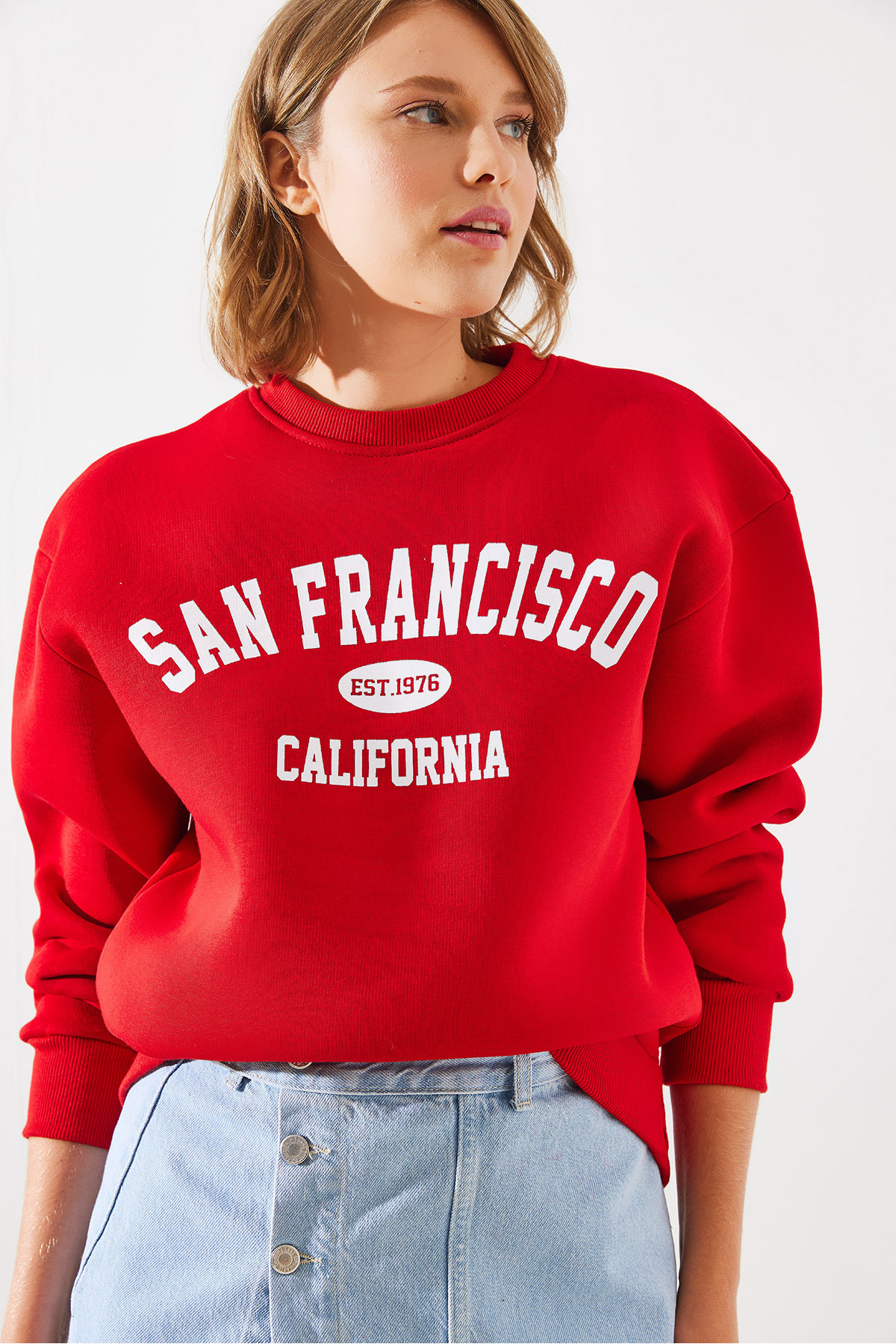 Bianco Lucci-Bluza damska San Francisco Printed Raised - Mbhs006 60601006 4
