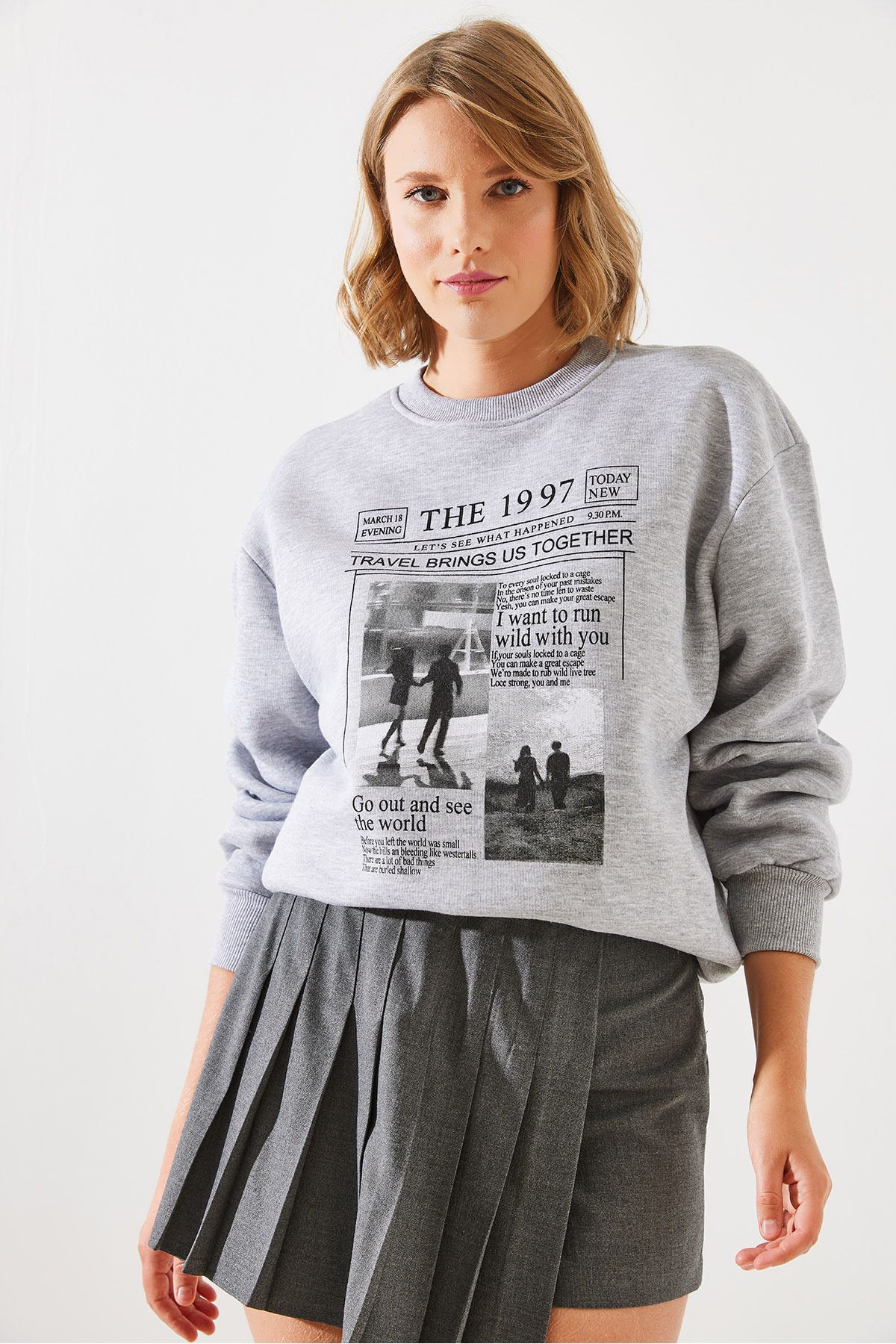 Bianco Lucci-1997 bedrucktes Damen-Sweatshirt – Three Thread Raster MBHS009 60601009 5