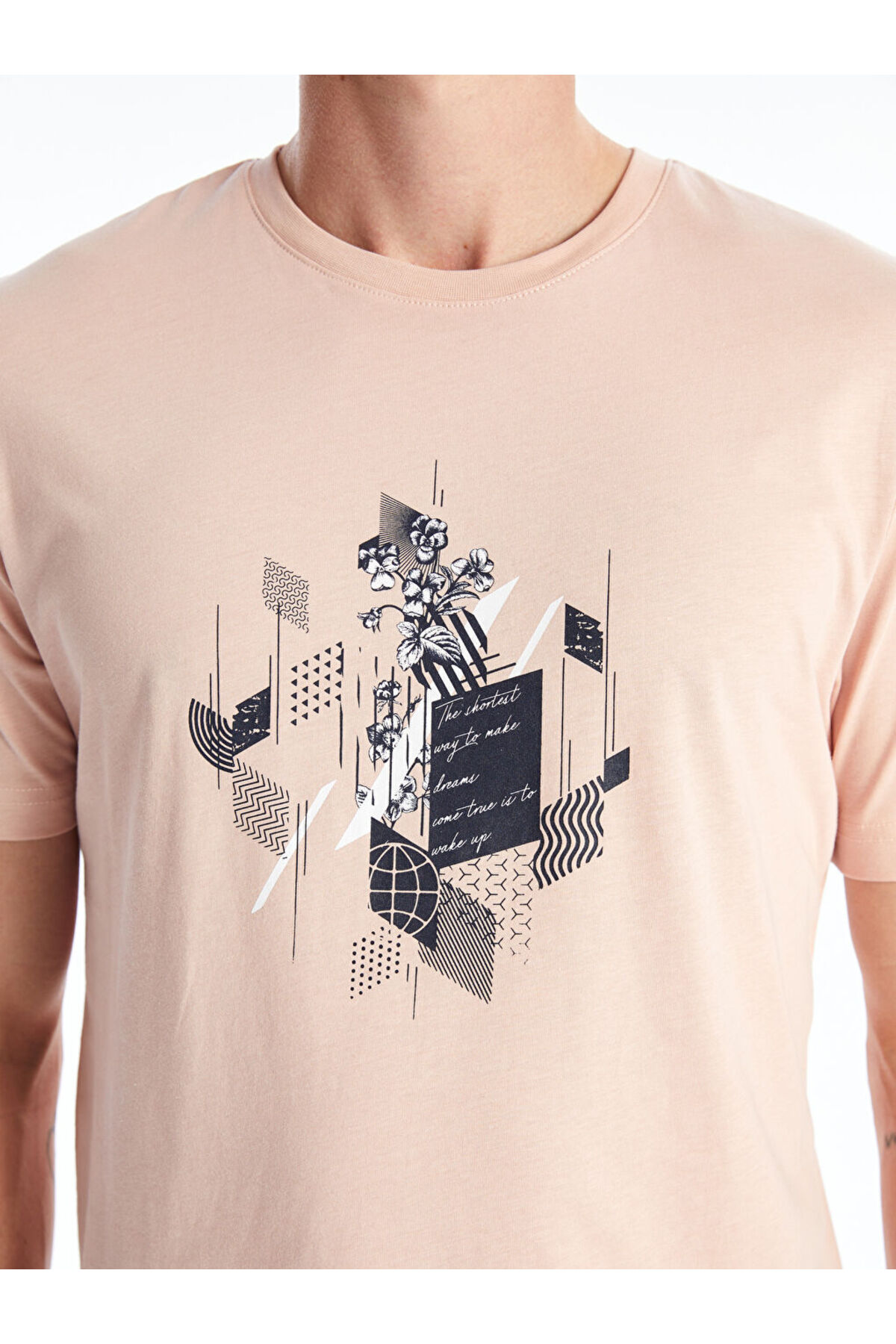 تیشرت مردانه صورتی ال سی وایکیکی | W4JY31Z8 اورجینال - تصویر 3