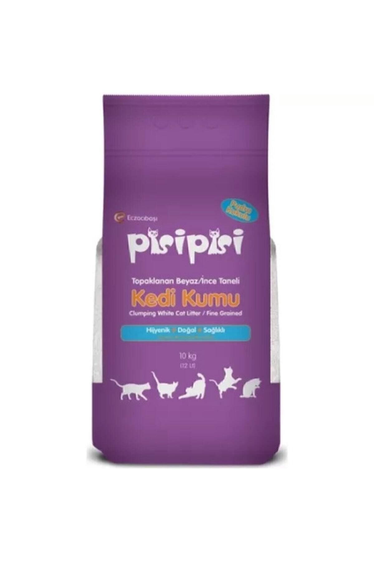 Pisi Pisi Pudra Kokulu Ince Taneli Topaklaşan Kedi Kumu 10kg