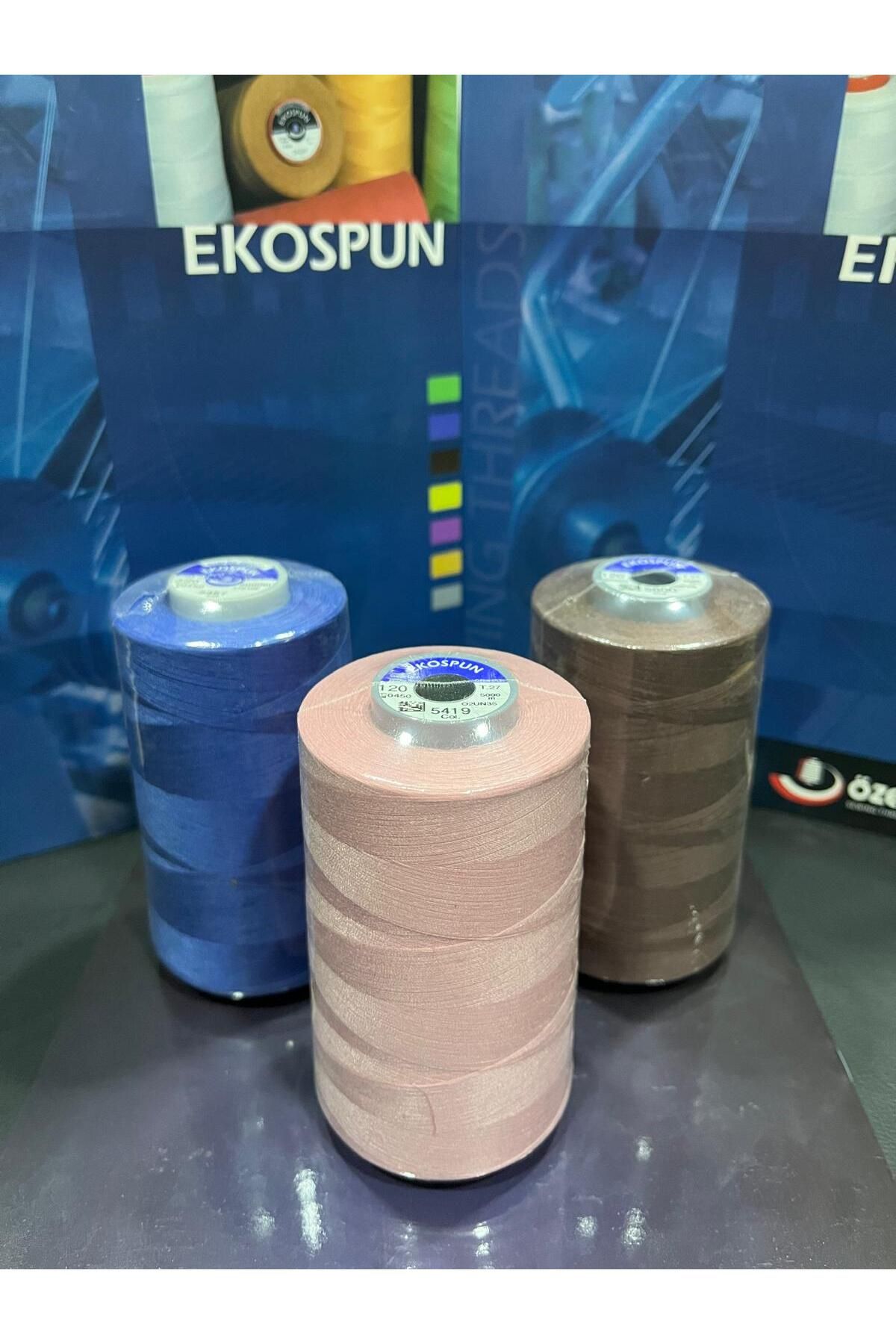 AYHANMAK-Set of 3 Sewing Thread 120 No 5000m Polyester Ekospun, High Strength, Ultra Quality 2