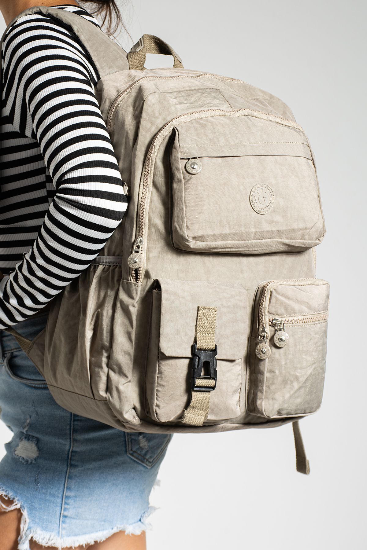 Baginn Colecția 571 - Rucsac Clinker De Dimensiuni Mari De 45*30 Cm, Geantă Pentru Liceu Cu Buzunare Multiple Unisex - One Size