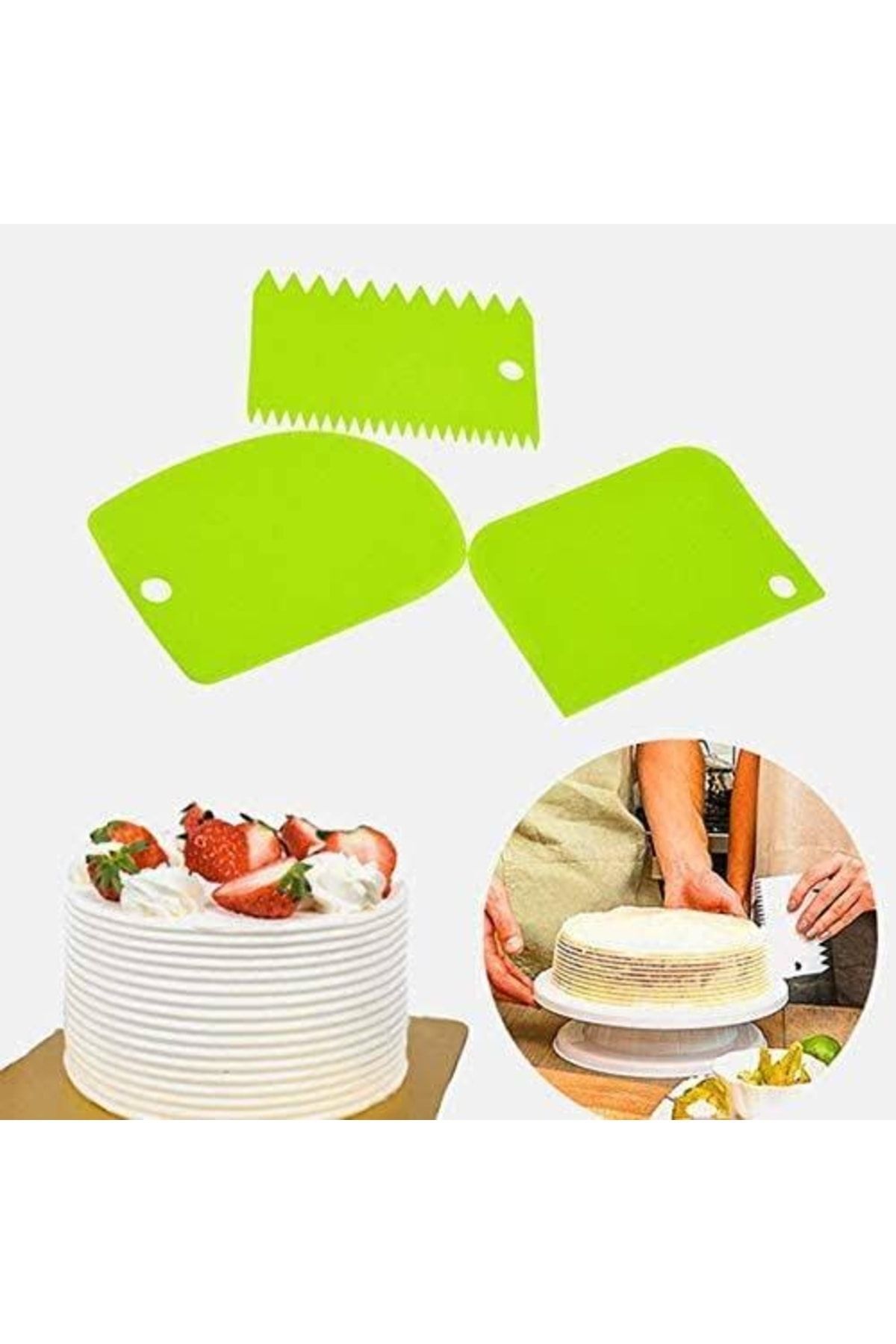Dough Cutter Scraper Cutter Decorator Set of 3 Plastlife