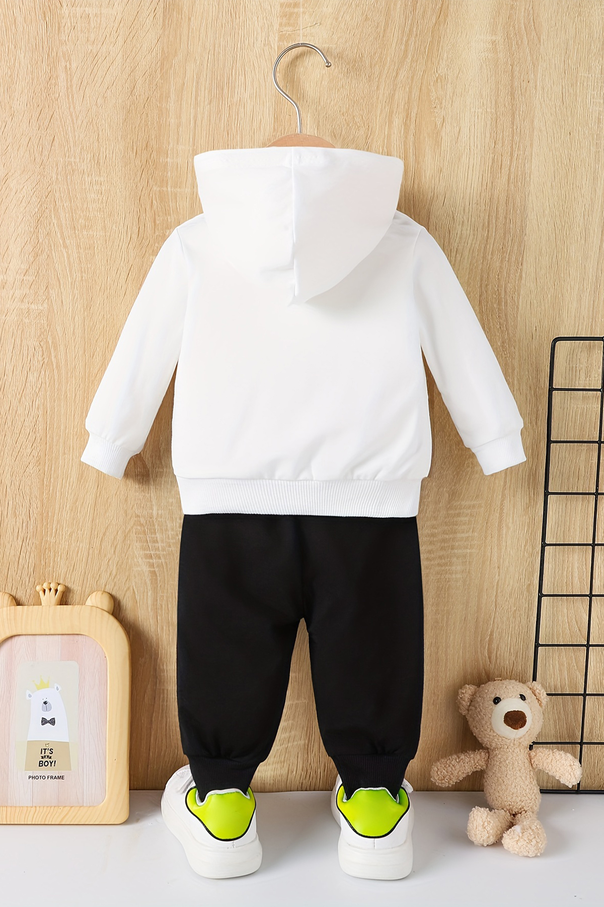 ADABEBEK Premium Yandan Kaplan Baskılı Kapşonlu Alt Üst Erkek Bebek Takım 20500 fotoğrafı 2 (önizleme)