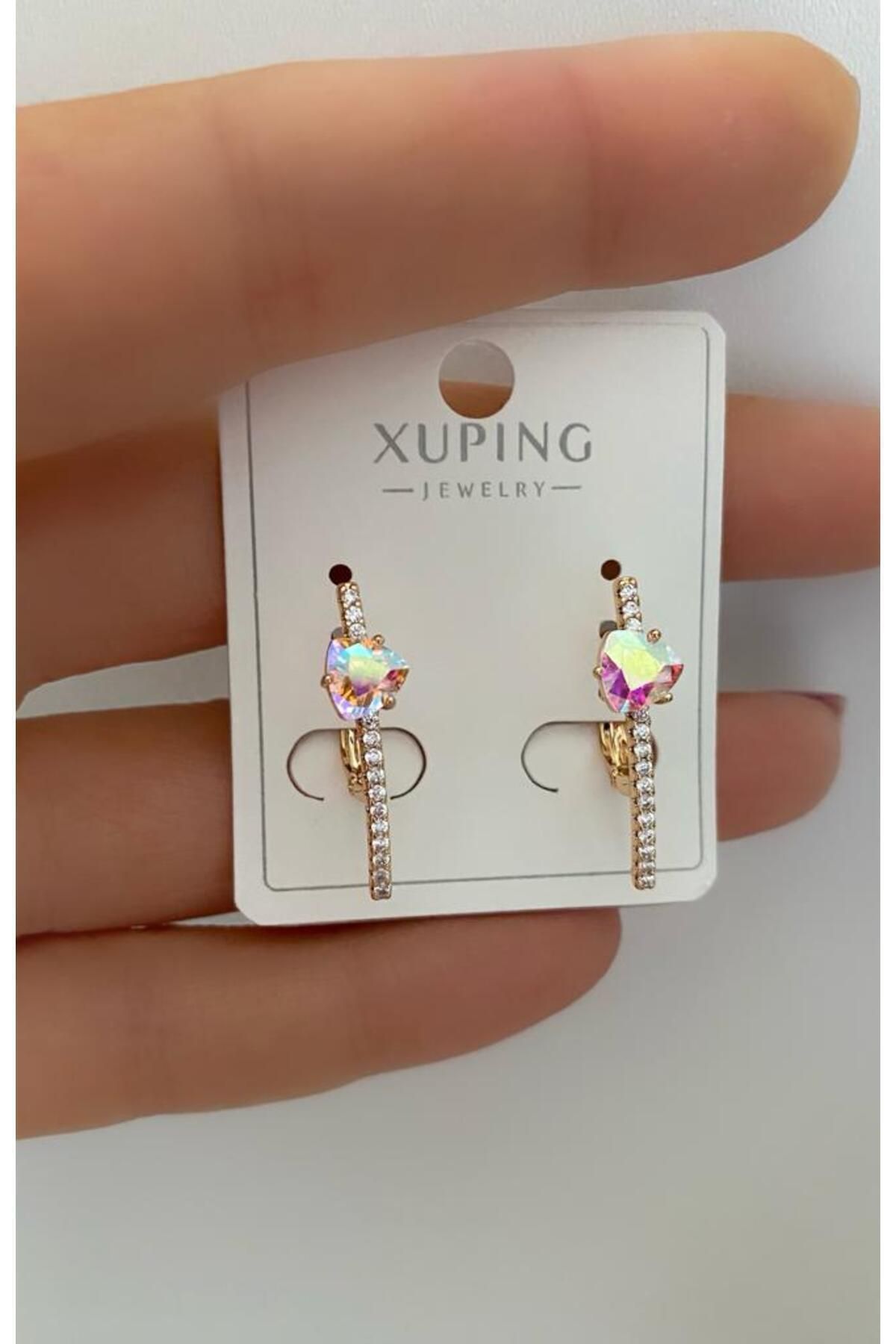 vip seri kararmaz xuping zirkon halka küpe