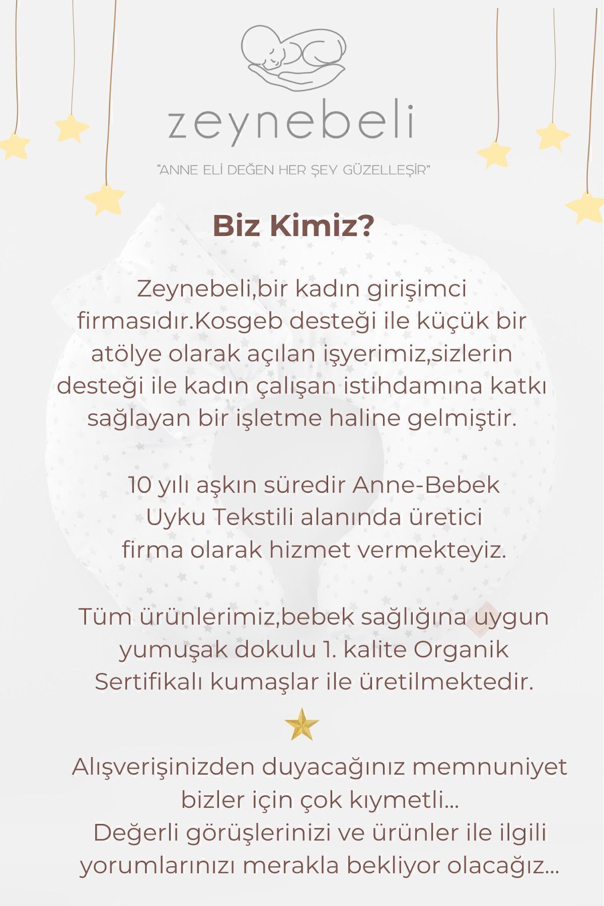 Zeynebeli Çift Taraflı Emzirme Yastığı,bebek Destek Minderi,hamile Yastığı,%100 Pamuk Kumaş,yıldızlı Gri fotoğrafı 7 (önizleme)