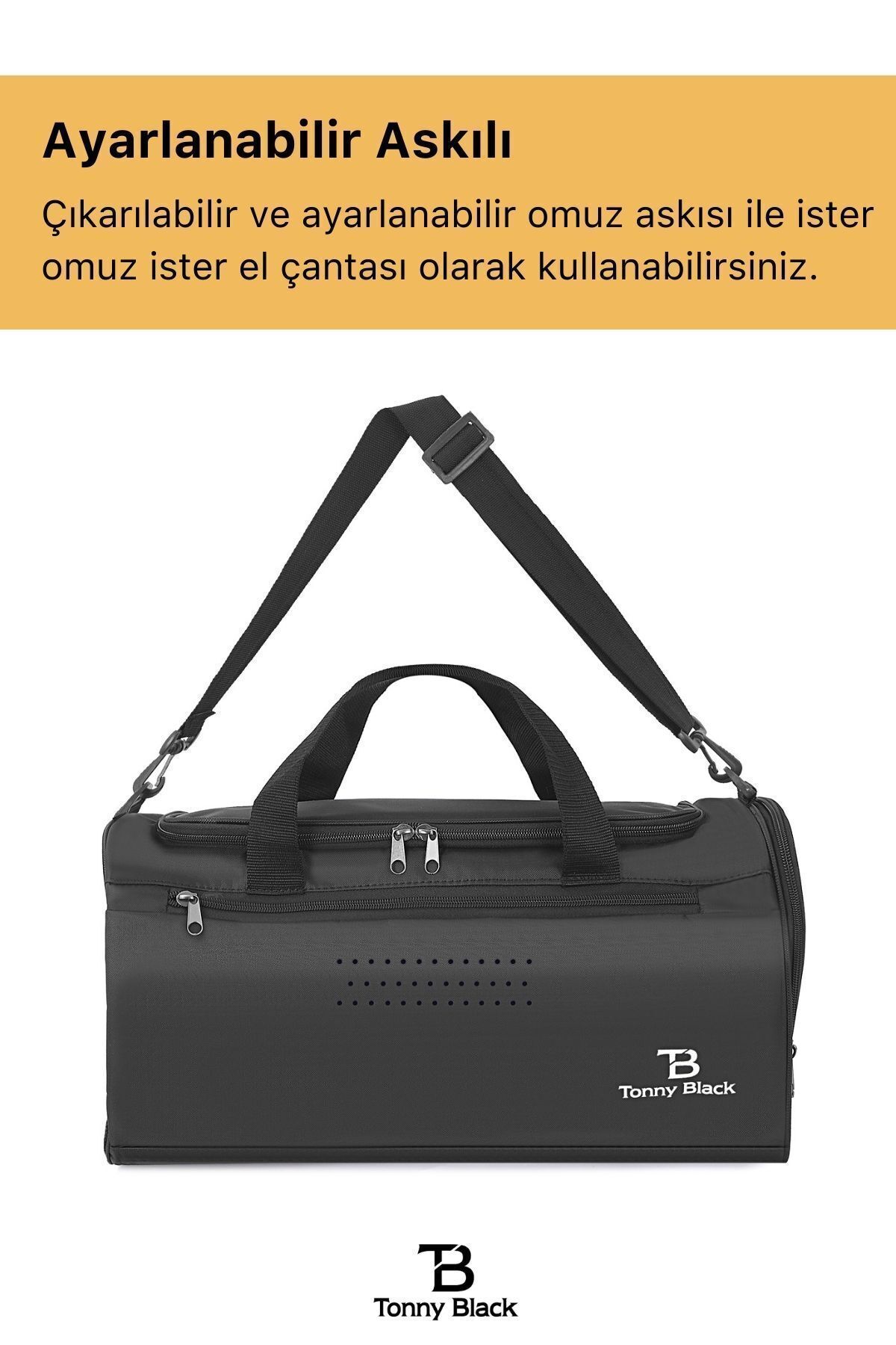 Orijinal Unisex Önü Cepli Ayakkabı Bölmeli Geniş Hacimli Seyahat Antrenman Gym Fitness Spor Çantası