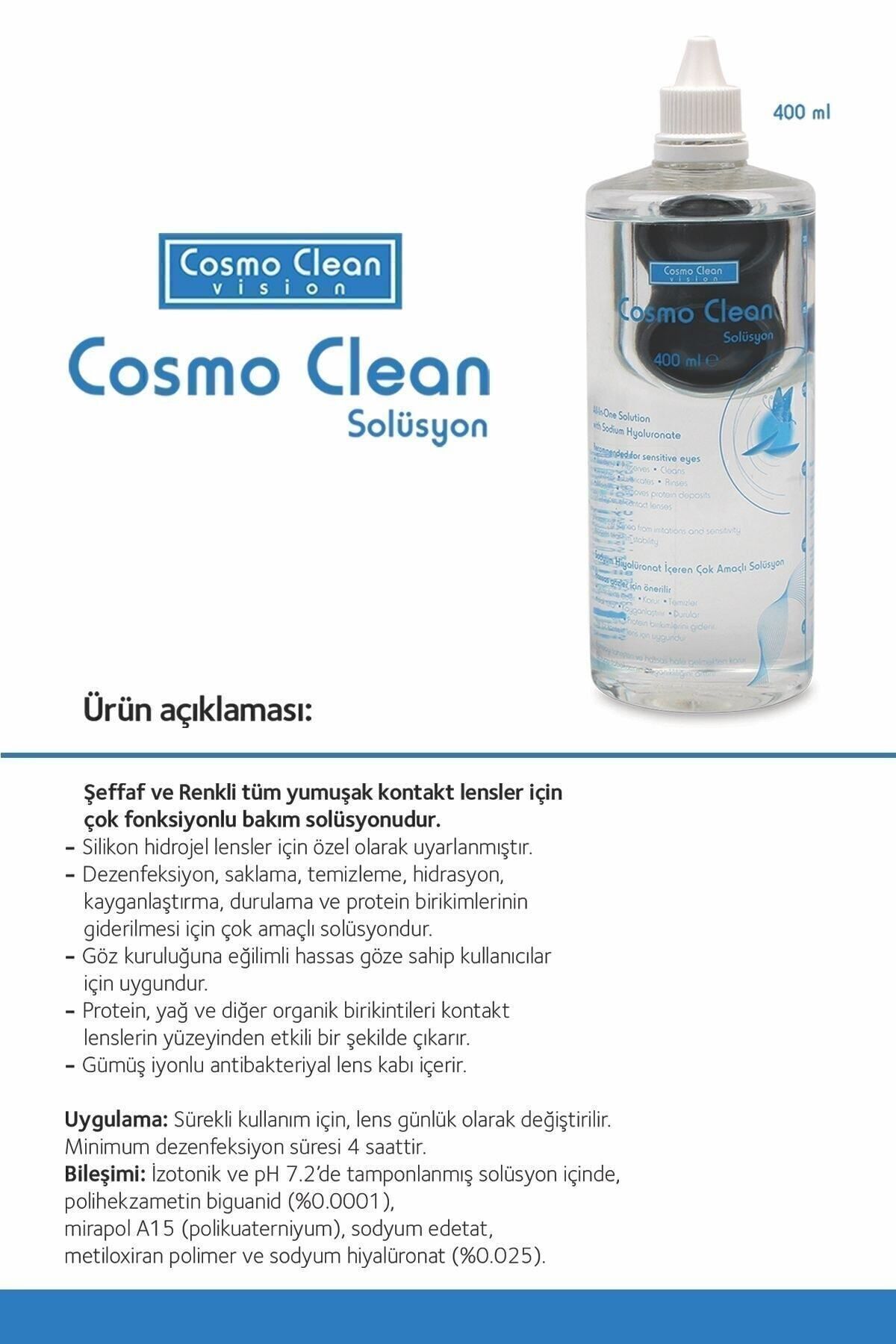 cosmo clean-400 مل محلول عدسات متعدد الأغراض 3