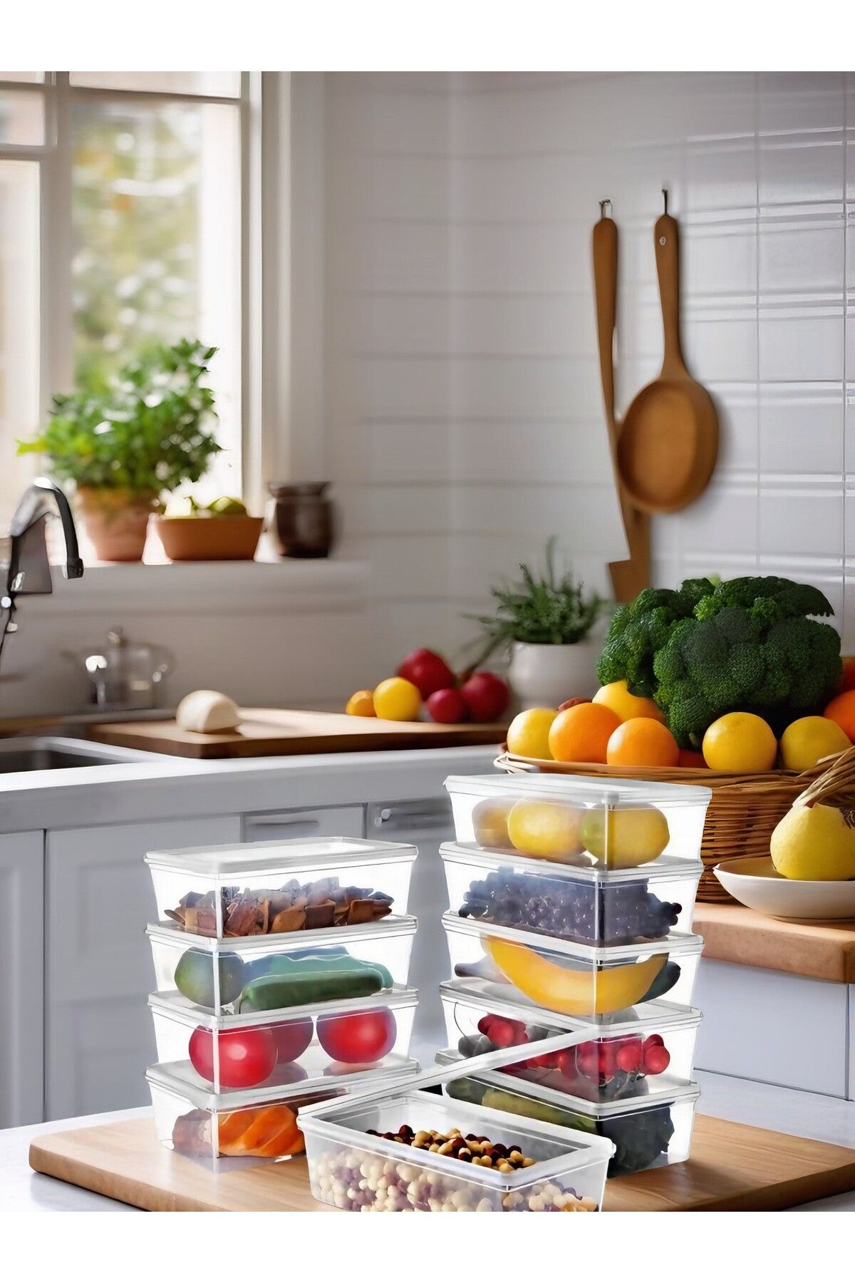 Open Home Concept-10 Self-Covered Storage Containers Suitable for Deep Freezer 2 Lt 3