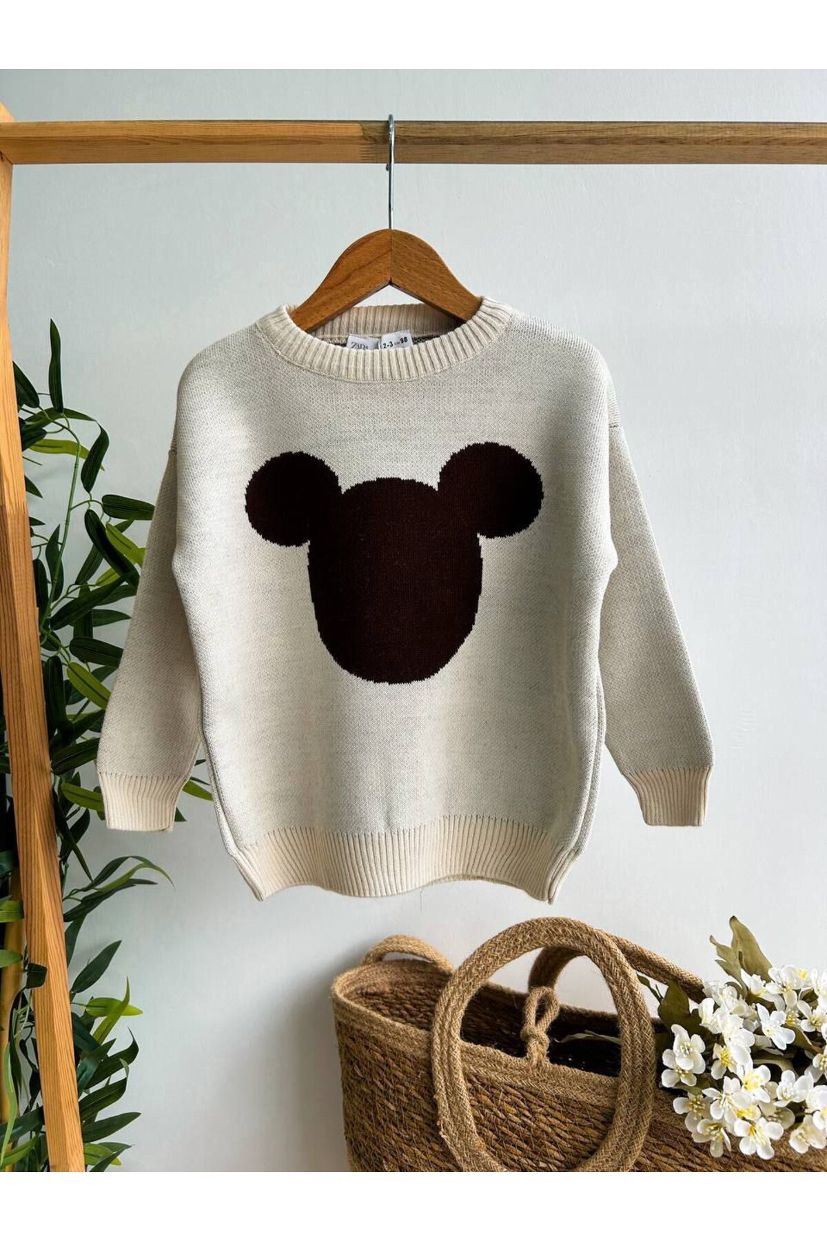 Genel Markalar Mickey Mouse Siluetli Bisiklet Yaka Triko Kazak