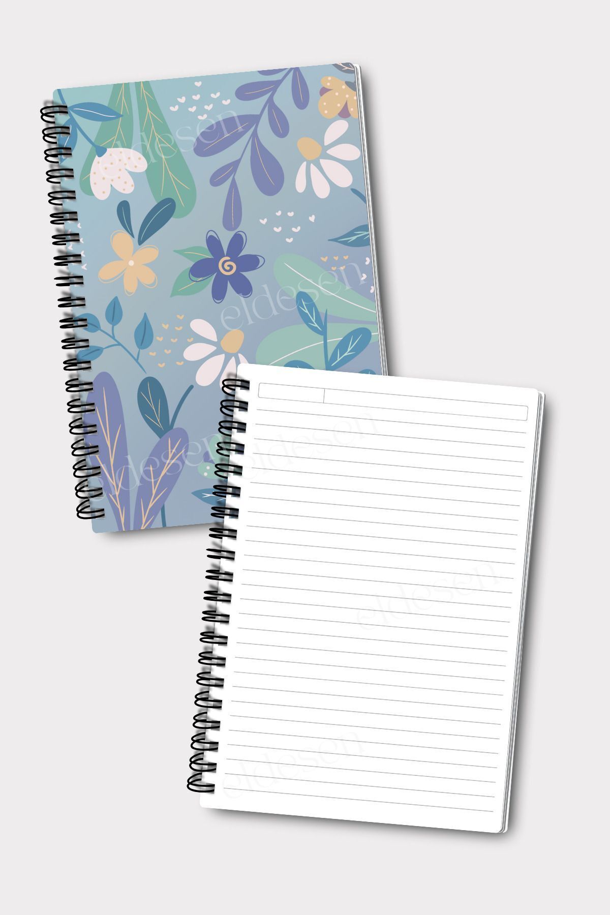 Eldesen Tasarım-A5 Size Spiraled Lined Notebook Set of 4 - 50 Sheets 100 Pages 6