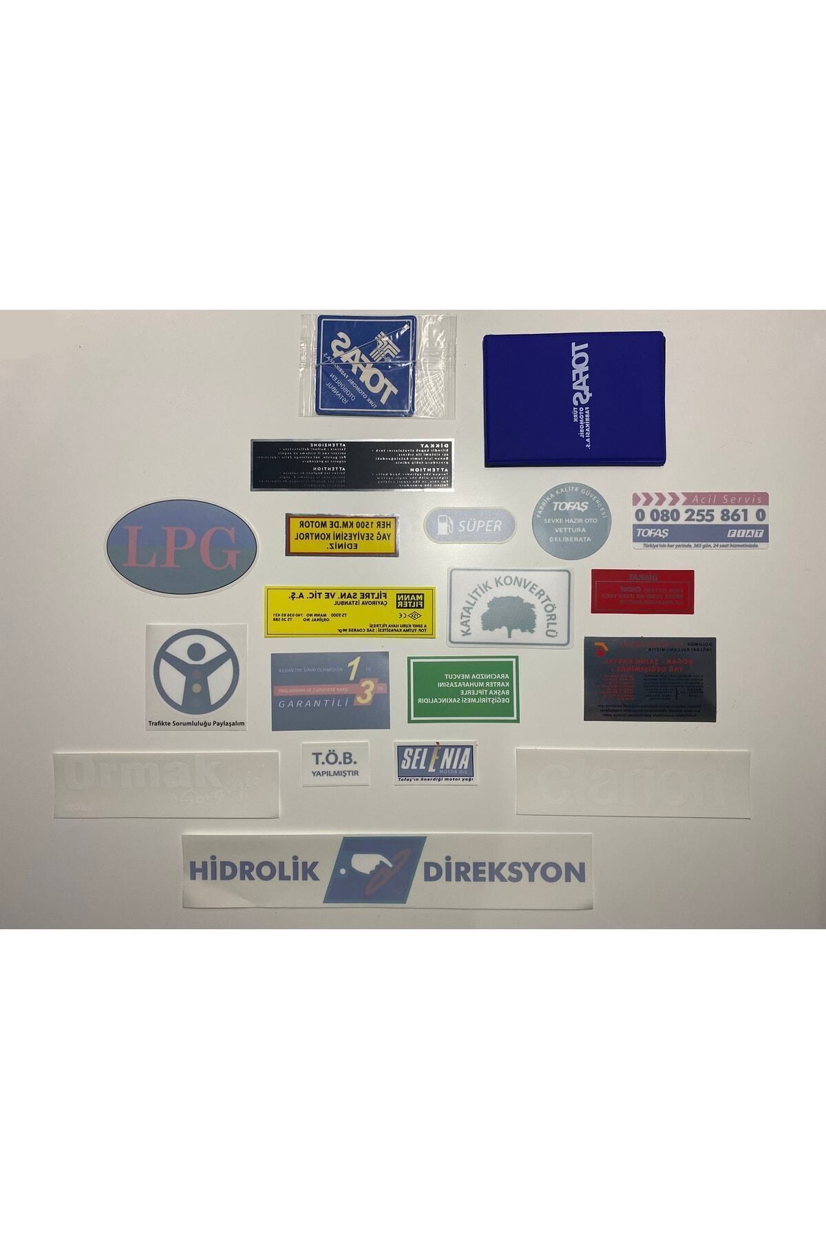 otodemir-Tofaş Label Set Νέο 19 τεμαχίων - Tofaş Label Set-tofaş Original Label Set Εκτύπωση 1ης ποιότητας 3