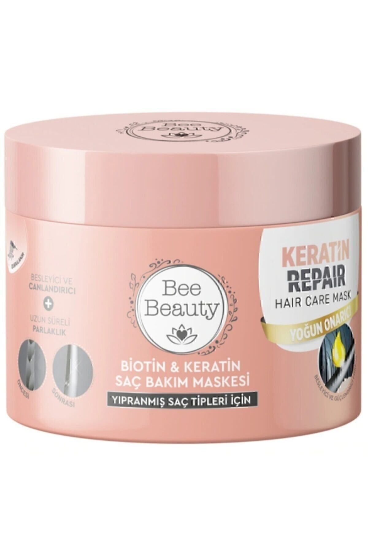 ماسک مراقبت از مو بیوتین و کراتین 300 میلی لیتر Bee Beauty