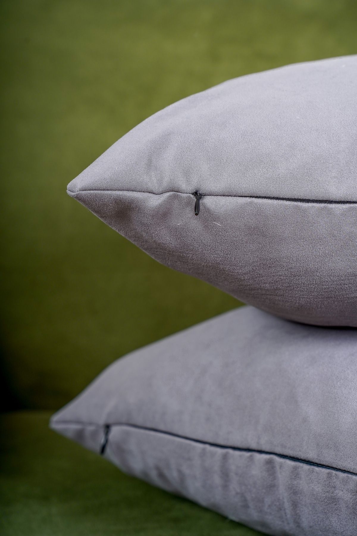 homease-Premium Suede Throw Pillow Cover - 2-Piece Dark Grey Velvet Textured (45X45) 3